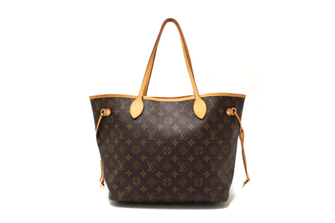 Authentic Louis Vuitton Classic Monogram Neverfull MM Tote Shoulder Bag