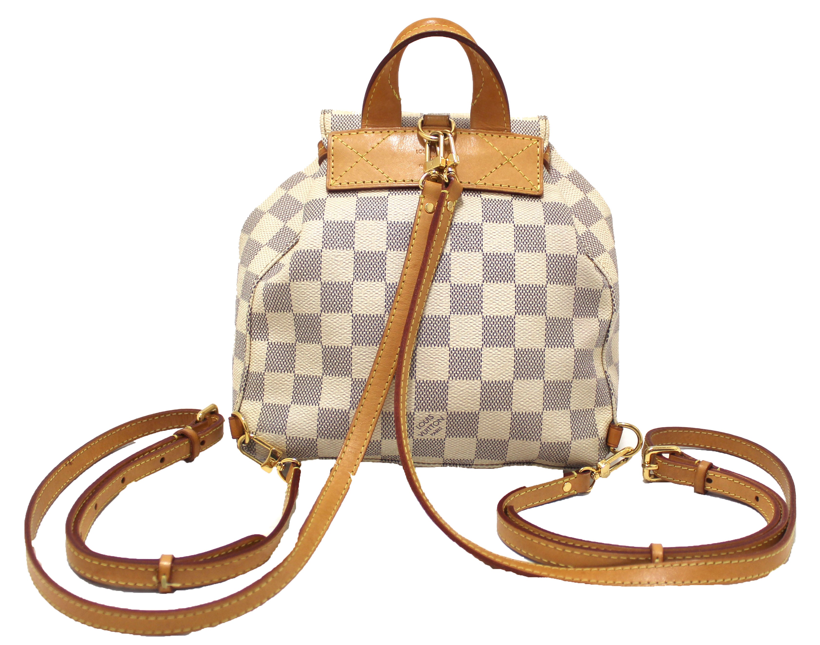 Authentic Louis Vuitton Damier Azur Canvas Sperone BB Backpack