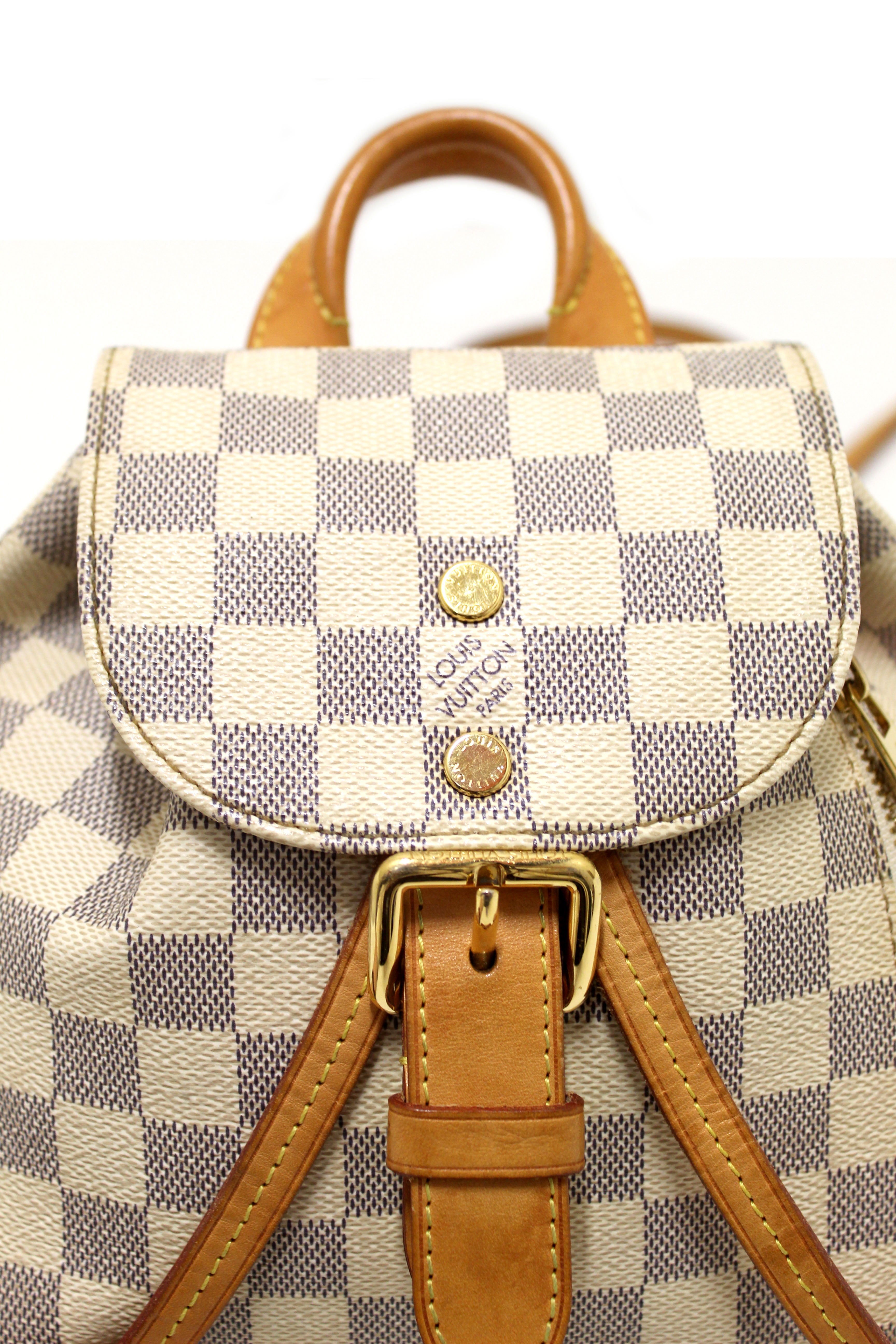 Authentic Louis Vuitton Damier Azur Canvas Sperone BB Backpack