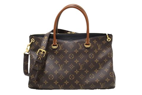 Authentic Louis Vuitton Monogram Canvas Black Pallas Noir Handbag
