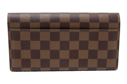 Authentic Louis Vuitton Damier Ebene Canvas Sarah Wallet