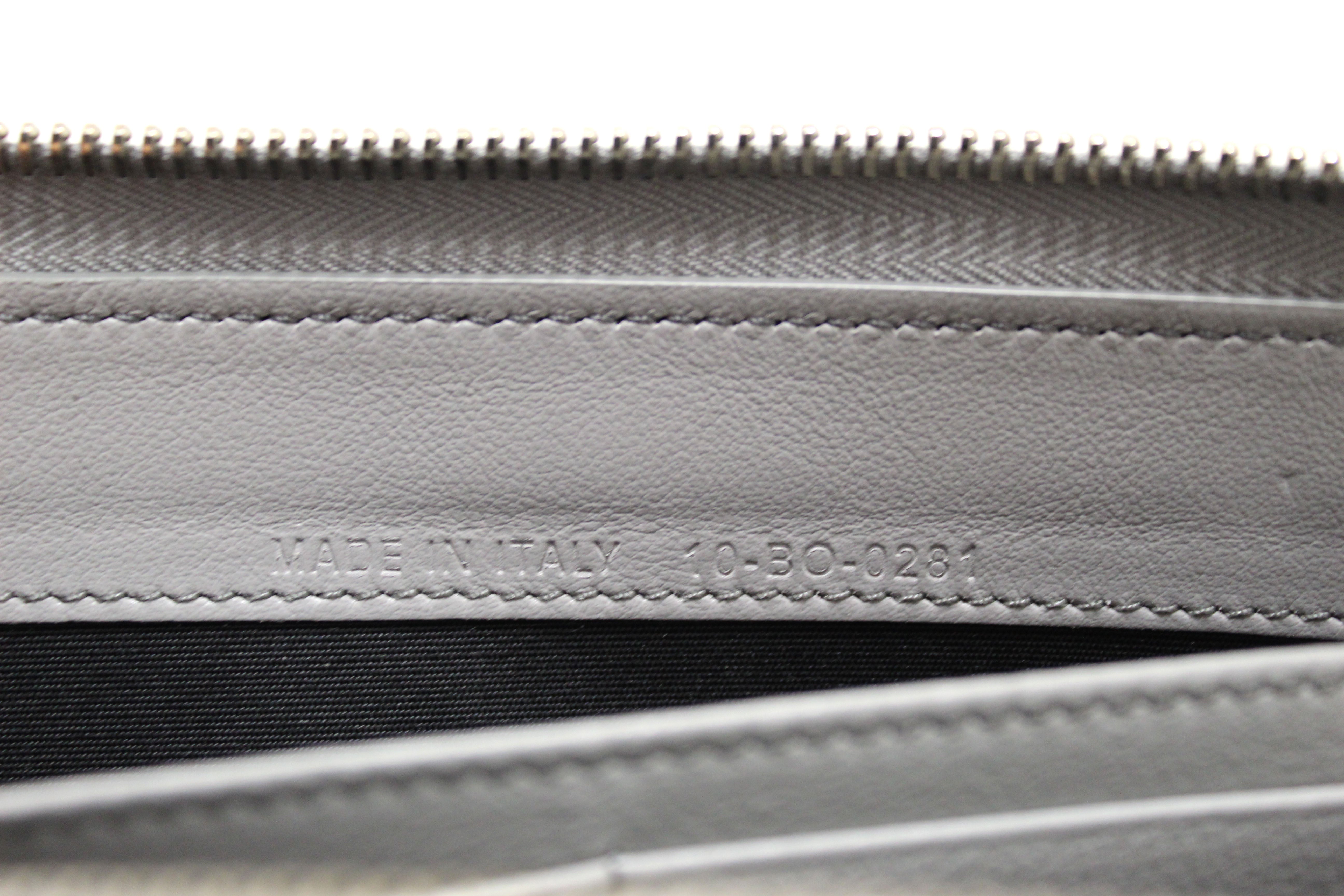 Authentic Dior Grey Oblique Galaxy Leather Zipped Long Wallet