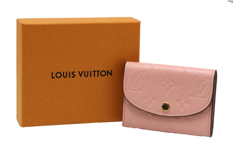 Authentic Louis Vuitton Pink Monogram Empreinte Leather Rosalie Coin Purse