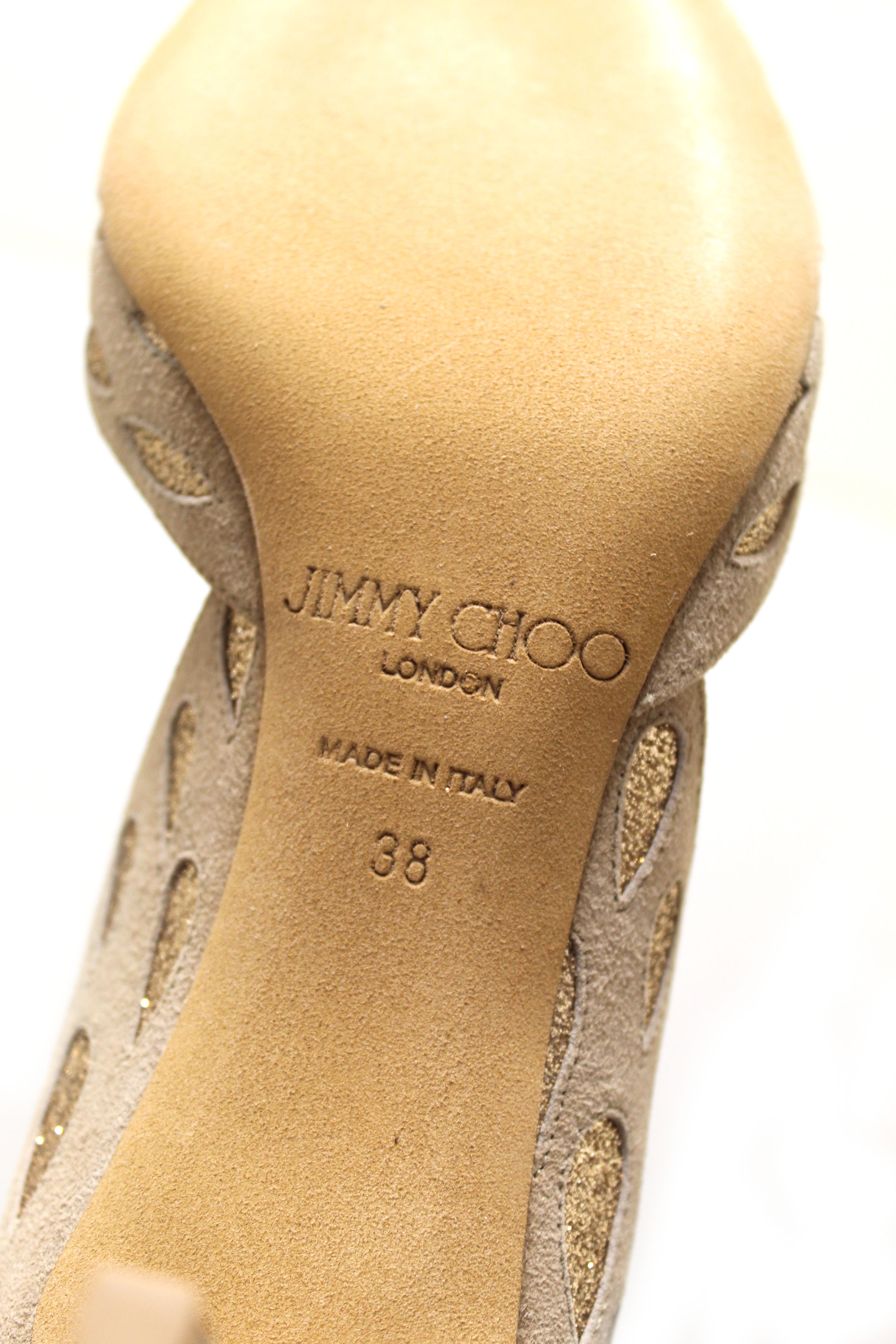NEW Authentic Jimmy Choo Nude Suede Daysha 65 Heel Shoes Size 38