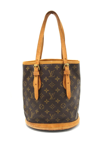 Authentic Louis Vuitton Classic Monogram Bucket PM Shoulder Bag