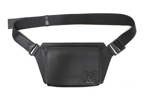 Authentic Louis Vuitton Black Leather Takeoff Sling Bag