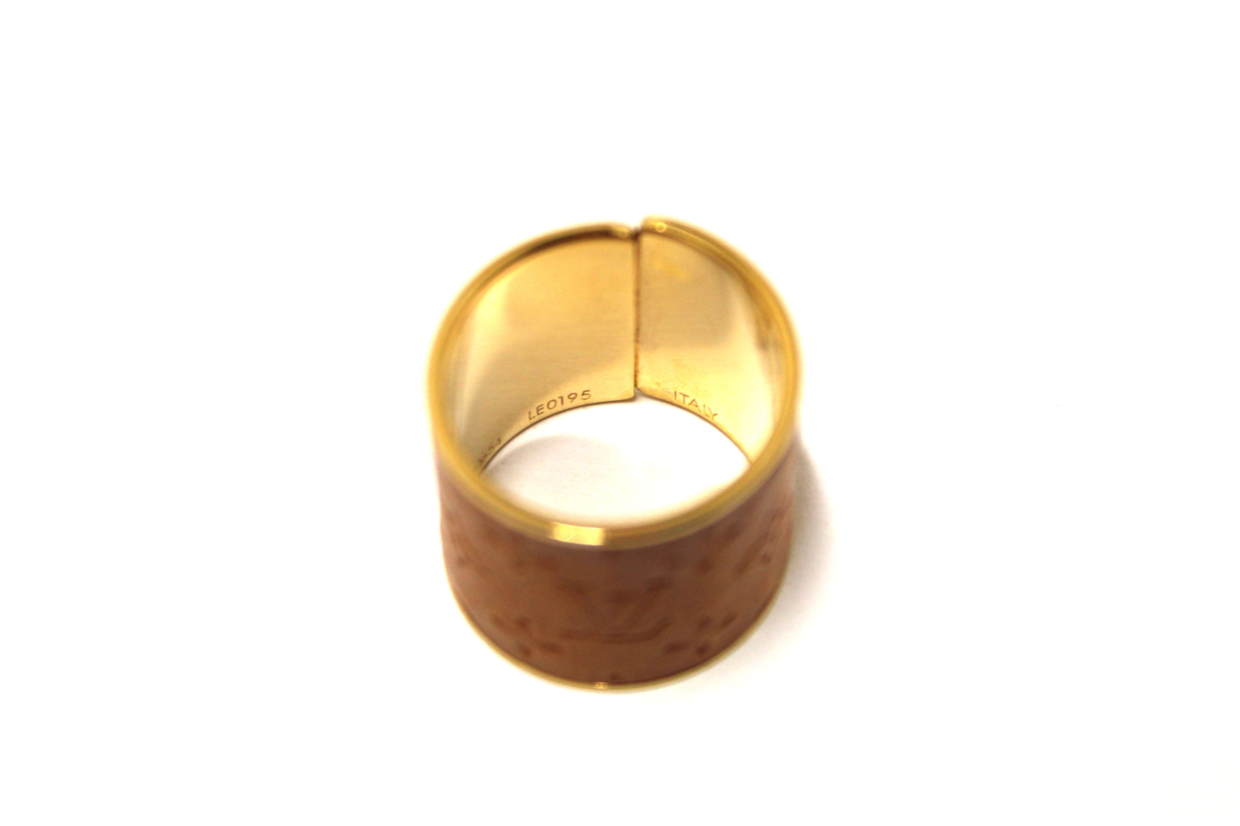 Authentic Louis Vuitton Calfskin Monogram Embossed Skin Ring Size 8