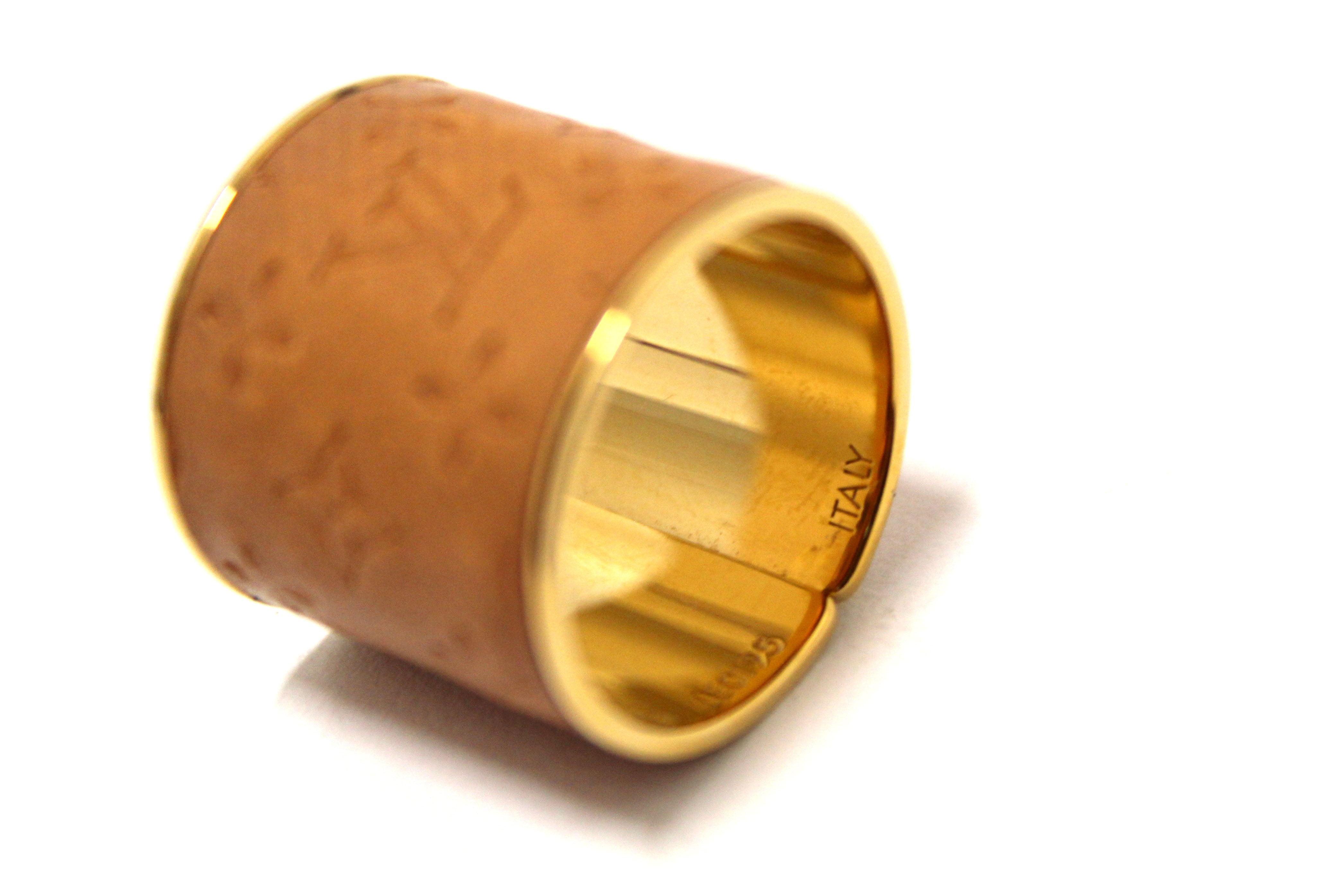 Authentic Louis Vuitton Calfskin Monogram Embossed Skin Ring Size 8