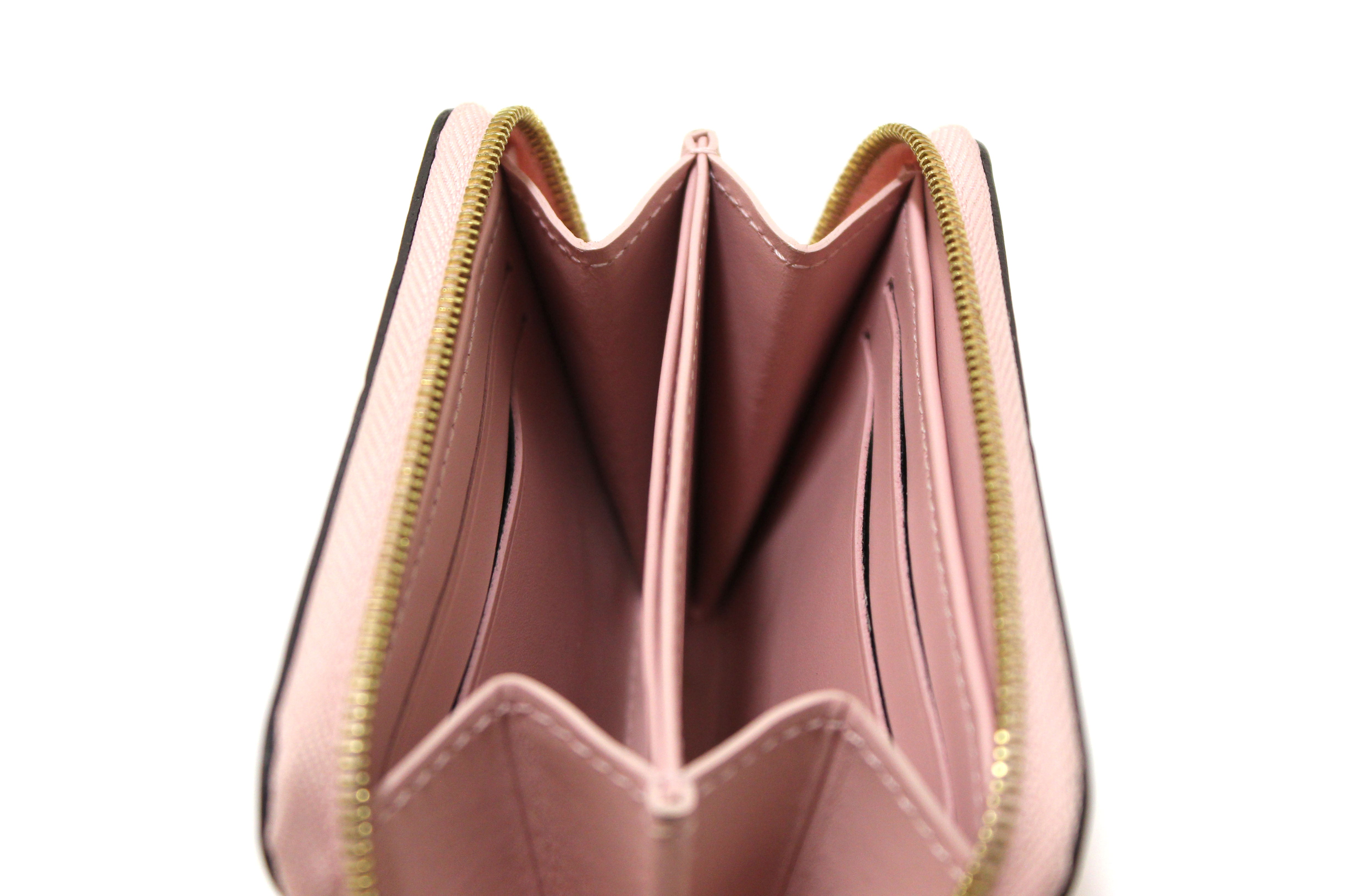 Authentic Louis Vuitton Rose Monogram Vernis Leather Zippy Coin Purse