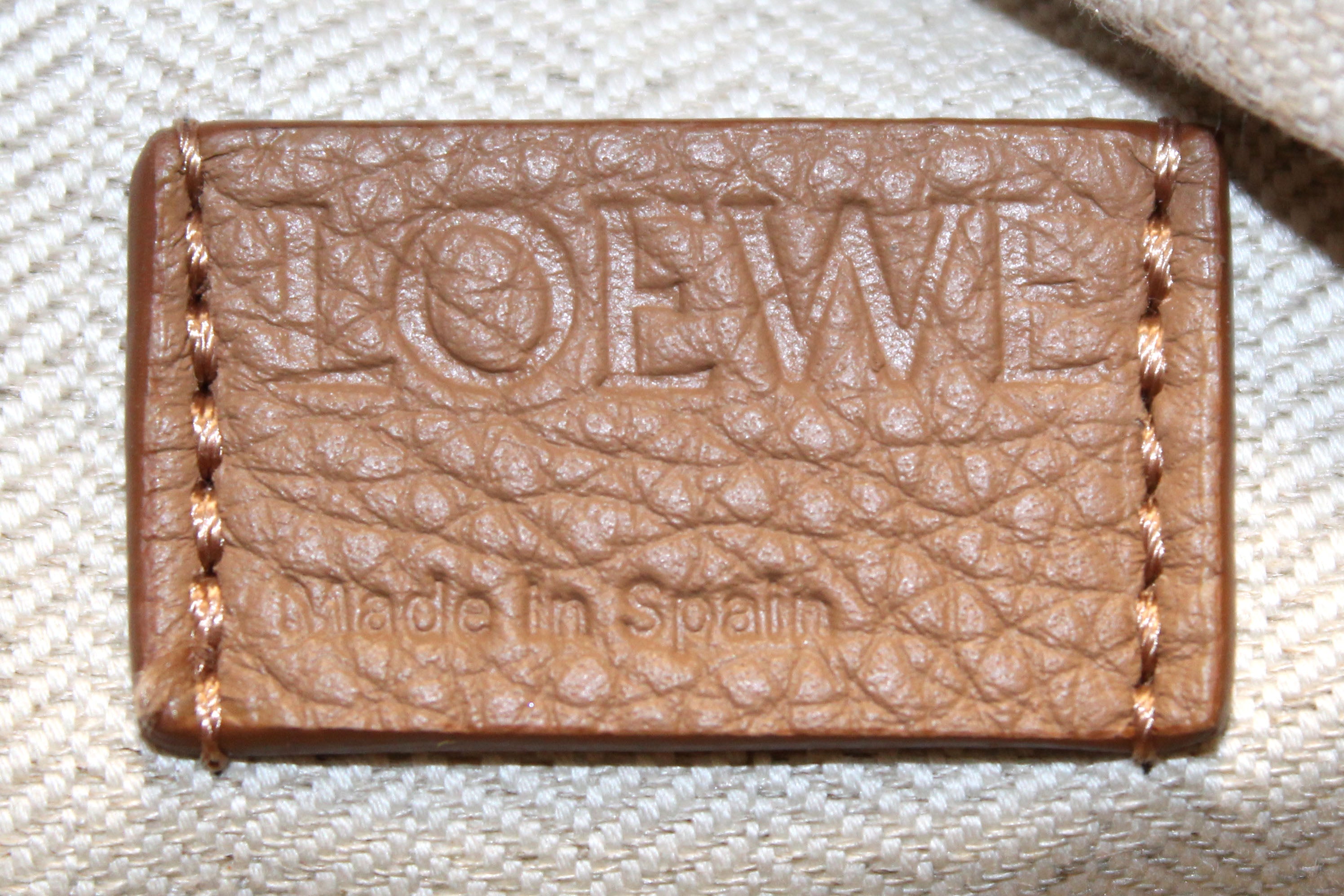 Authentic Loewe Brown Soft Grained Calfskin Small Puzzle Edge Bag