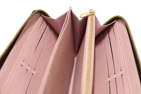 Authentic Louis Vuitton Classic Monogram Canvas Zippy with Rose Pink Interior Wallet