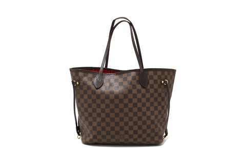 Authentic Louis Vuitton Damier Canvas Neverfull MM Shoulder Tote Bag