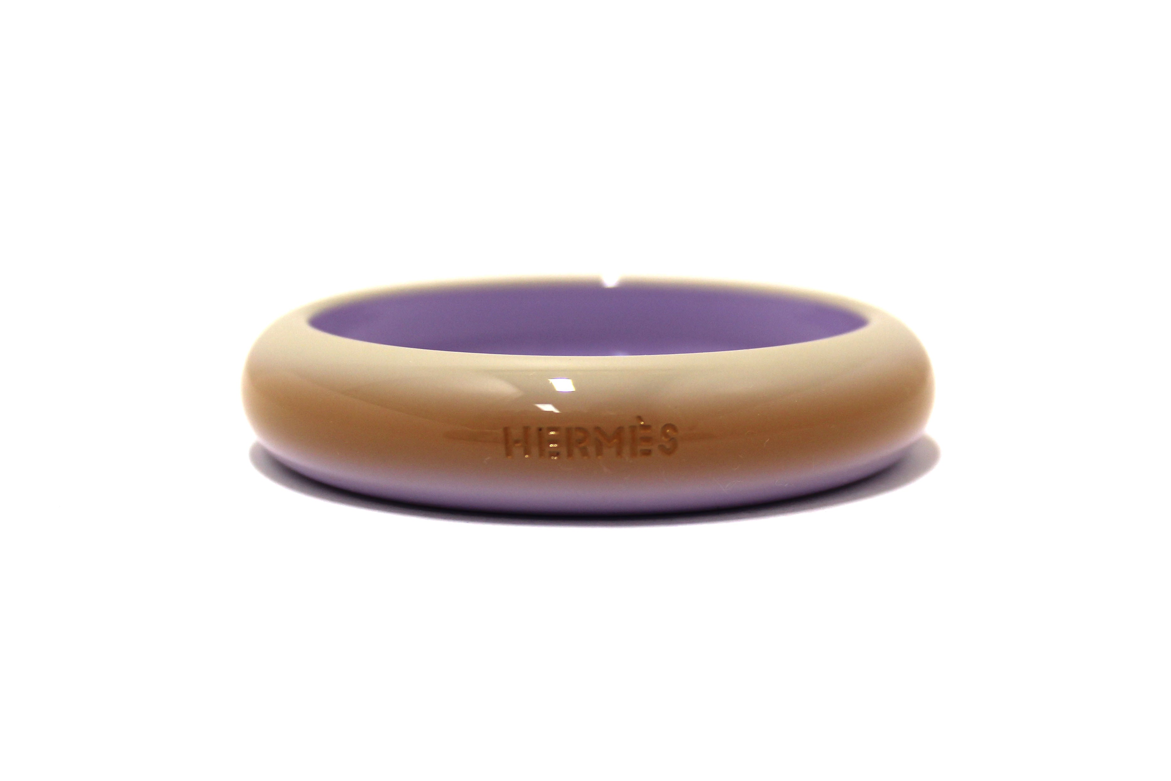 Authentic Hermes Lacquered Wood Fusion Lilac Bangle Bracelet