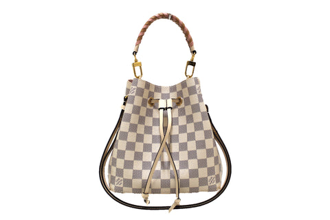 Authentic Louis Vuitton Damier Azur Canvas with Braided Handle NeoNoe BB Bag