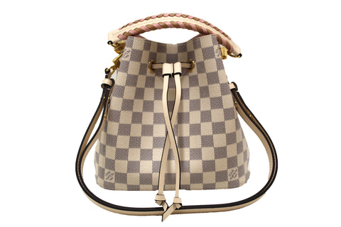 Authentic Louis Vuitton Damier Azur Canvas with Braided Handle NeoNoe BB Bag