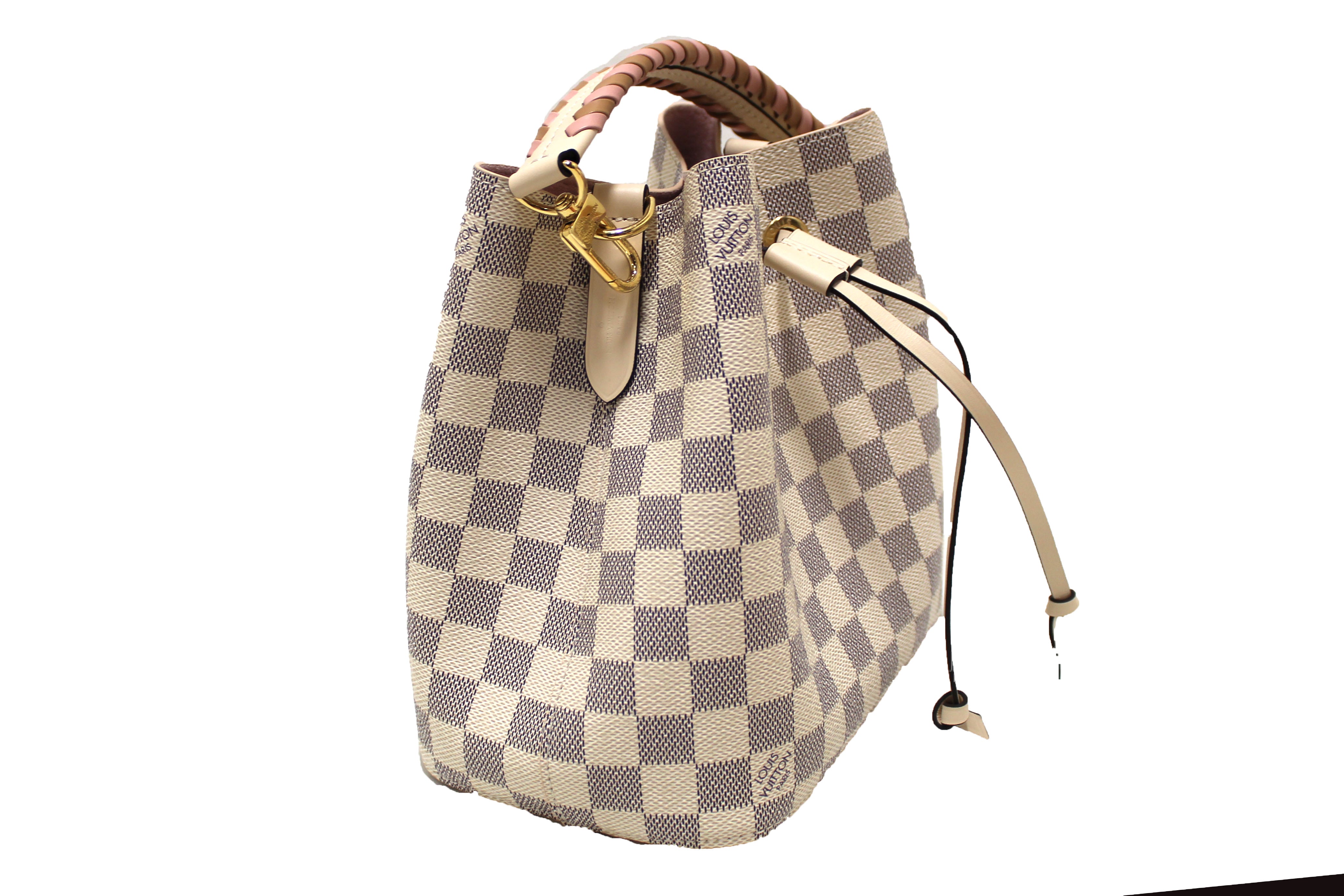 Authentic Louis Vuitton Damier Azur Canvas with Braided Handle NeoNoe BB Bag