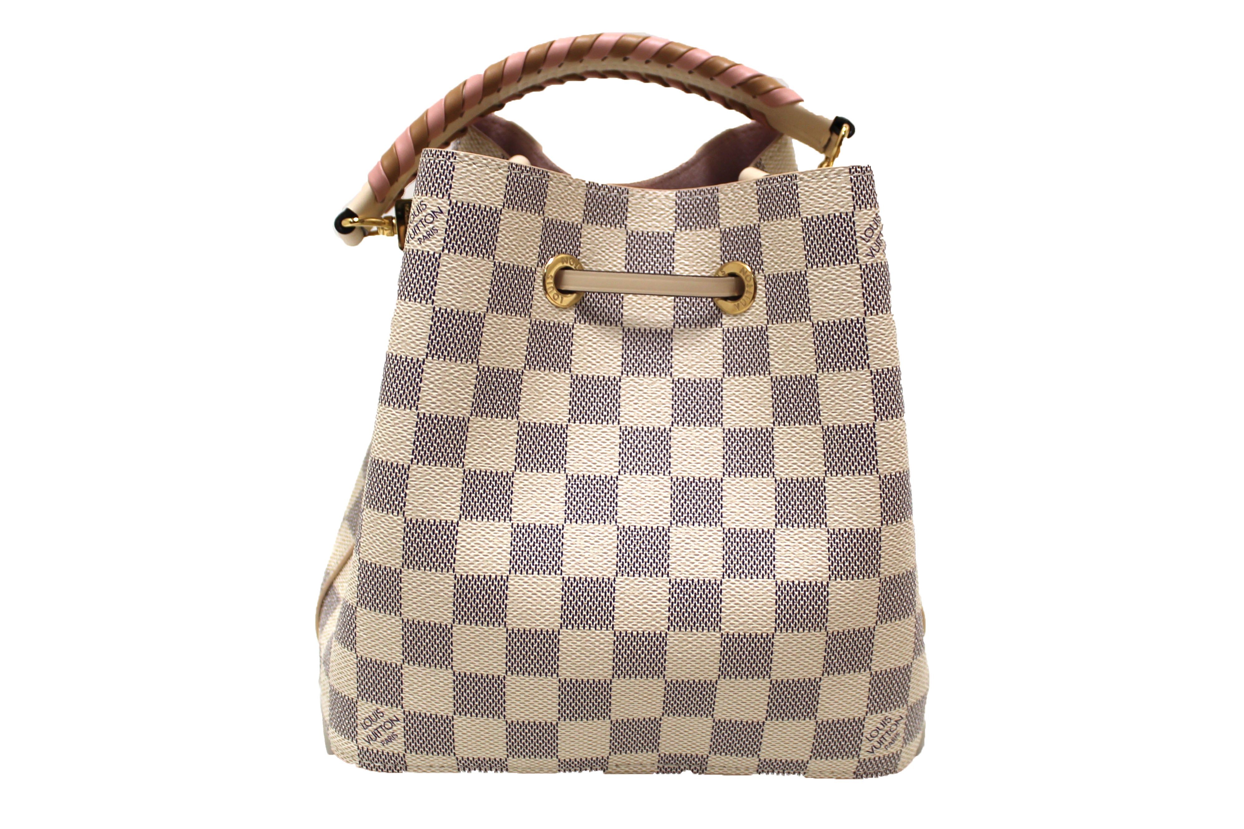 Authentic Louis Vuitton Damier Azur Canvas with Braided Handle NeoNoe BB Bag