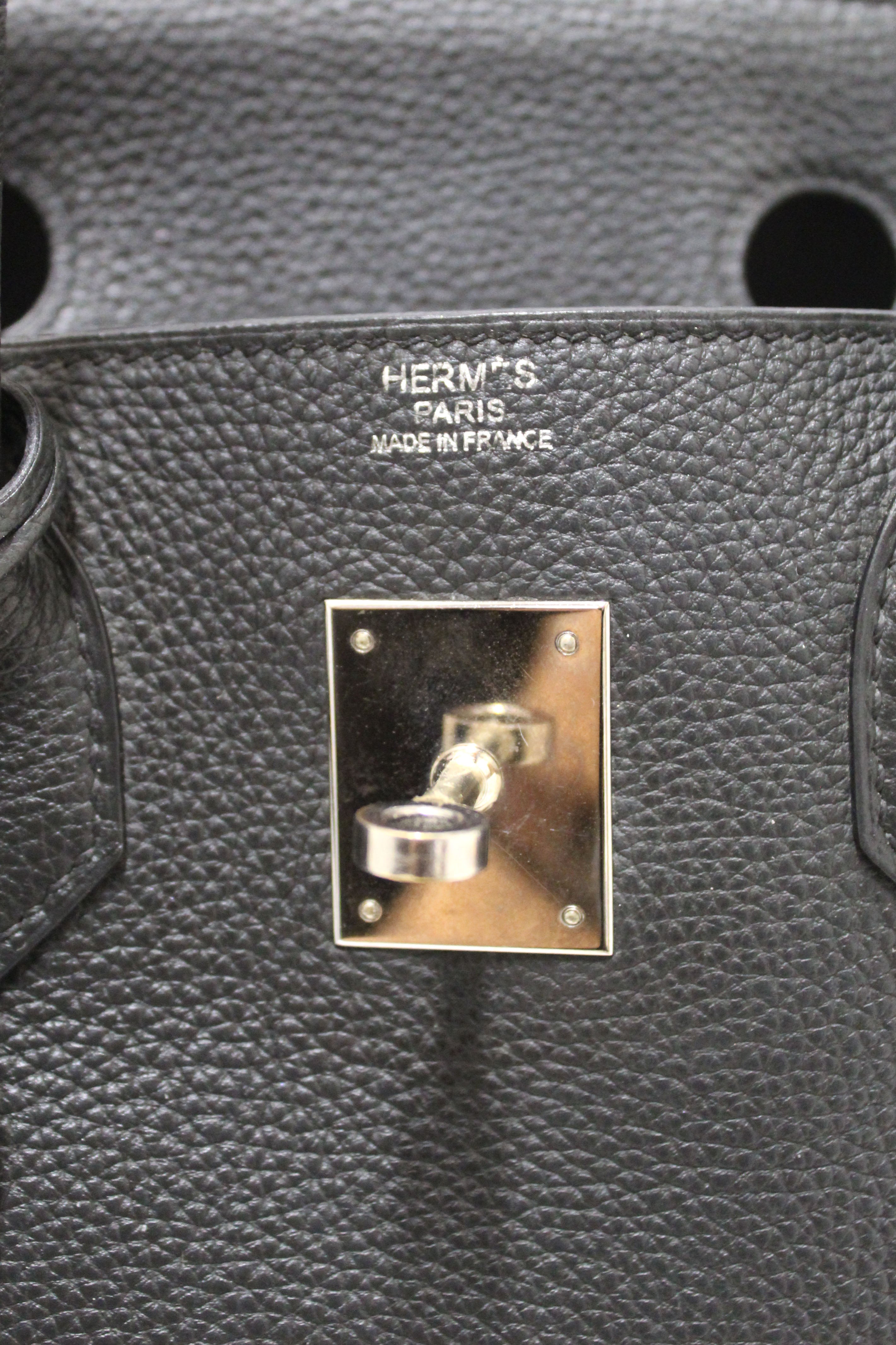 Authentic Hermes Black Togo Leather Birkin 30 Handbag