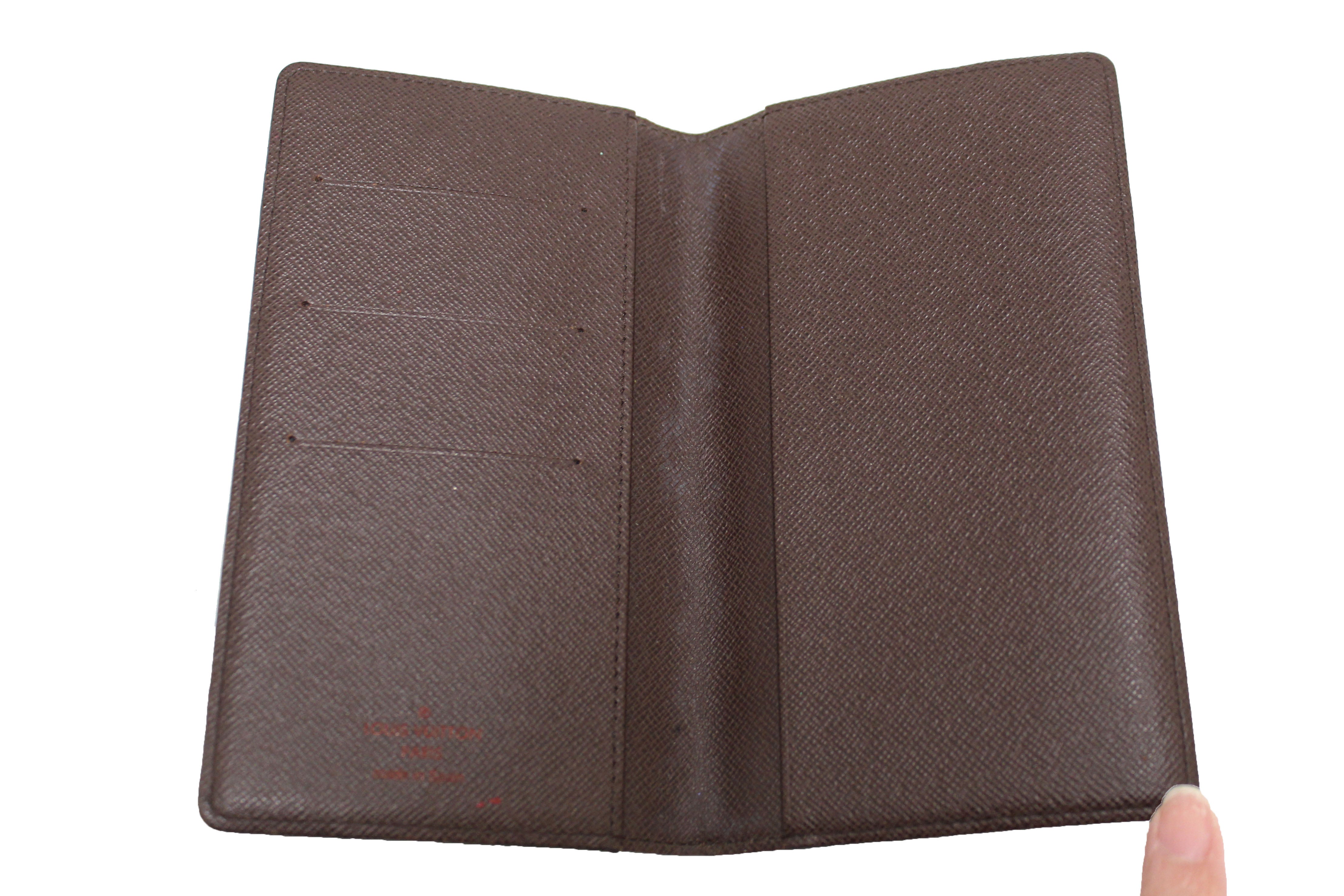 Authentic Louis Vuitton Damier Ebene Canvas Checkbook Holder