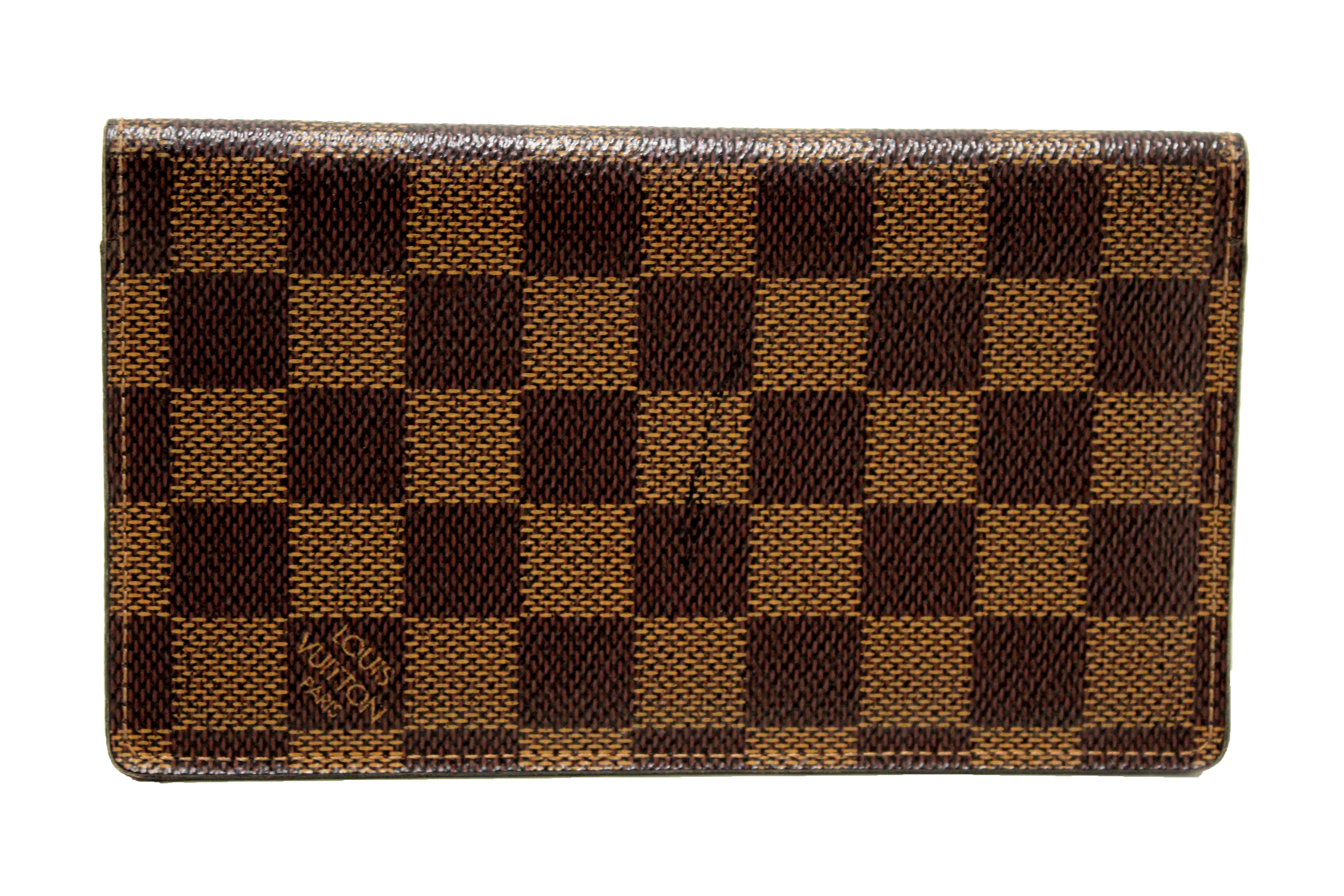 Authentic Louis Vuitton Damier Ebene Canvas Checkbook Holder