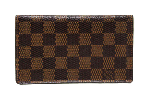 Authentic Louis Vuitton Damier Ebene Canvas Checkbook Holder