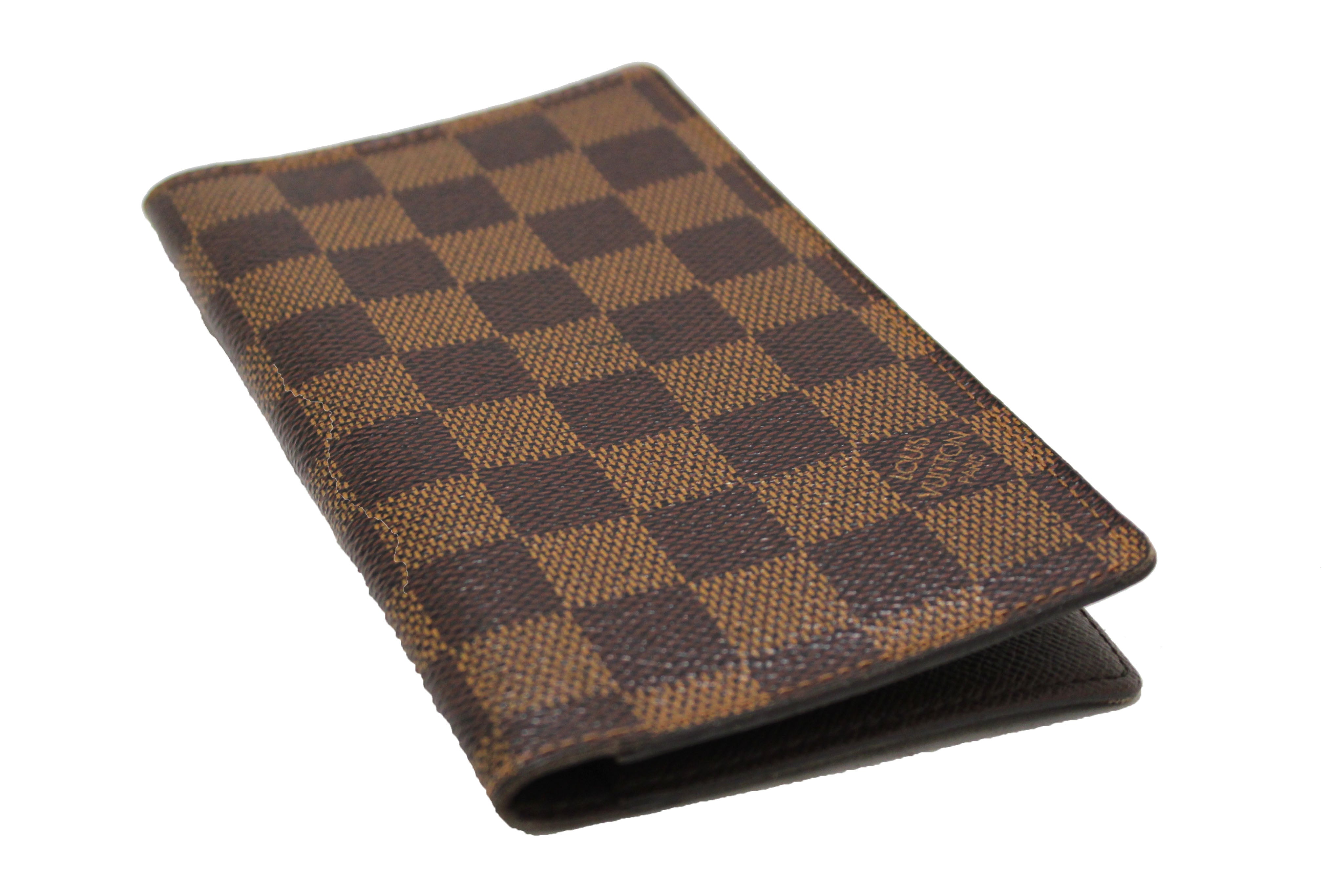 Authentic Louis Vuitton Damier Ebene Canvas Checkbook Holder