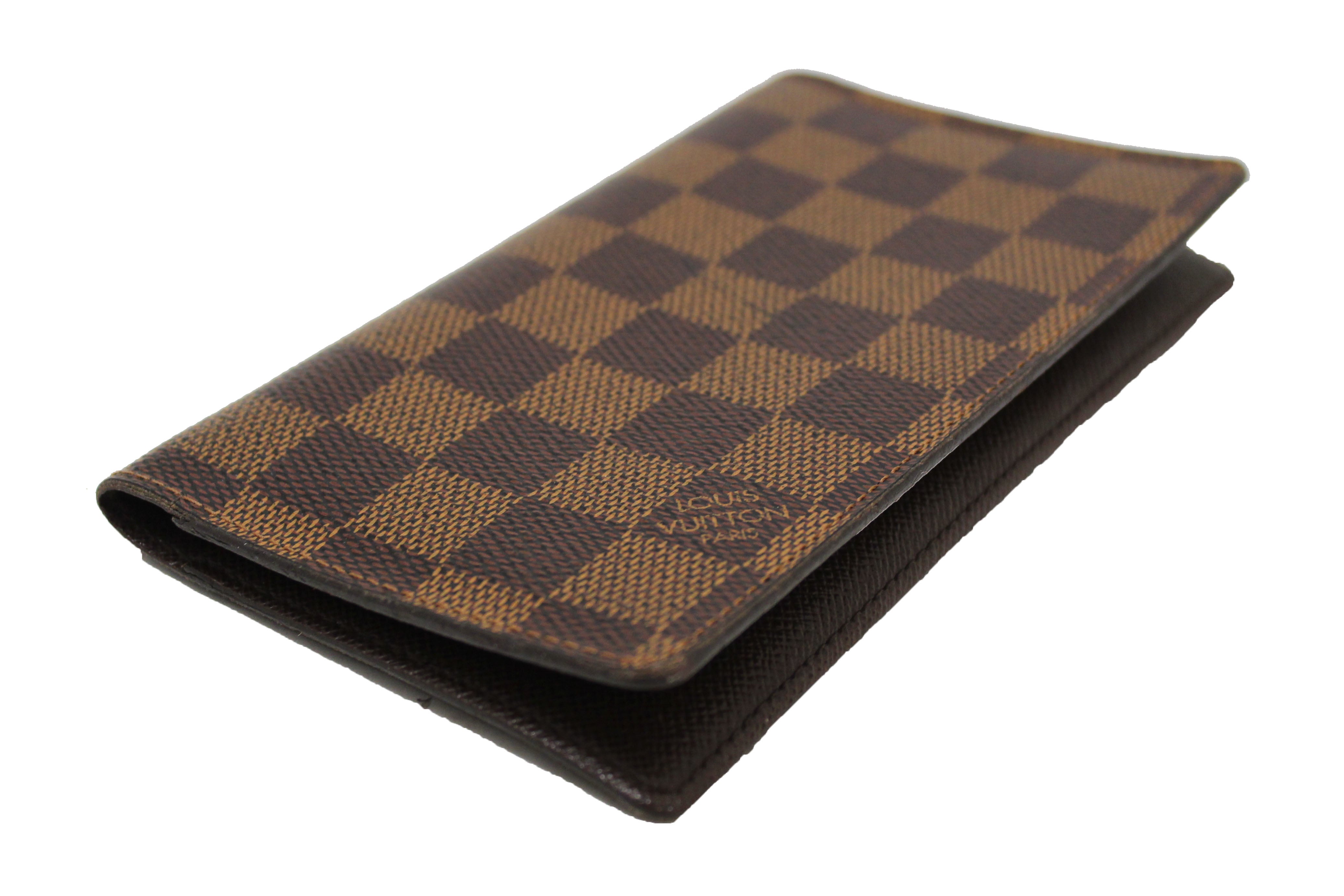 Authentic Louis Vuitton Damier Ebene Canvas Checkbook Holder