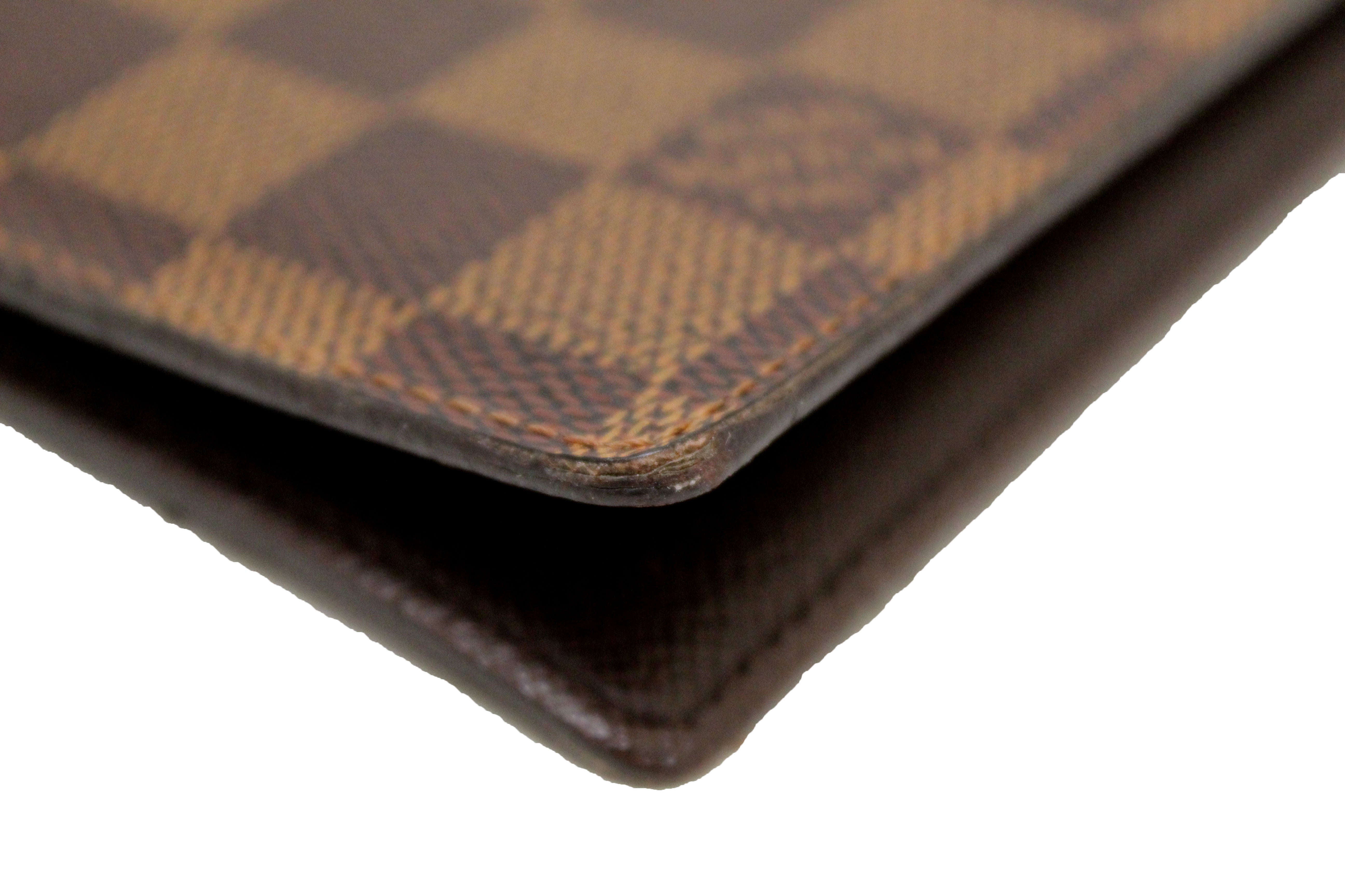 Authentic Louis Vuitton Damier Ebene Canvas Checkbook Holder