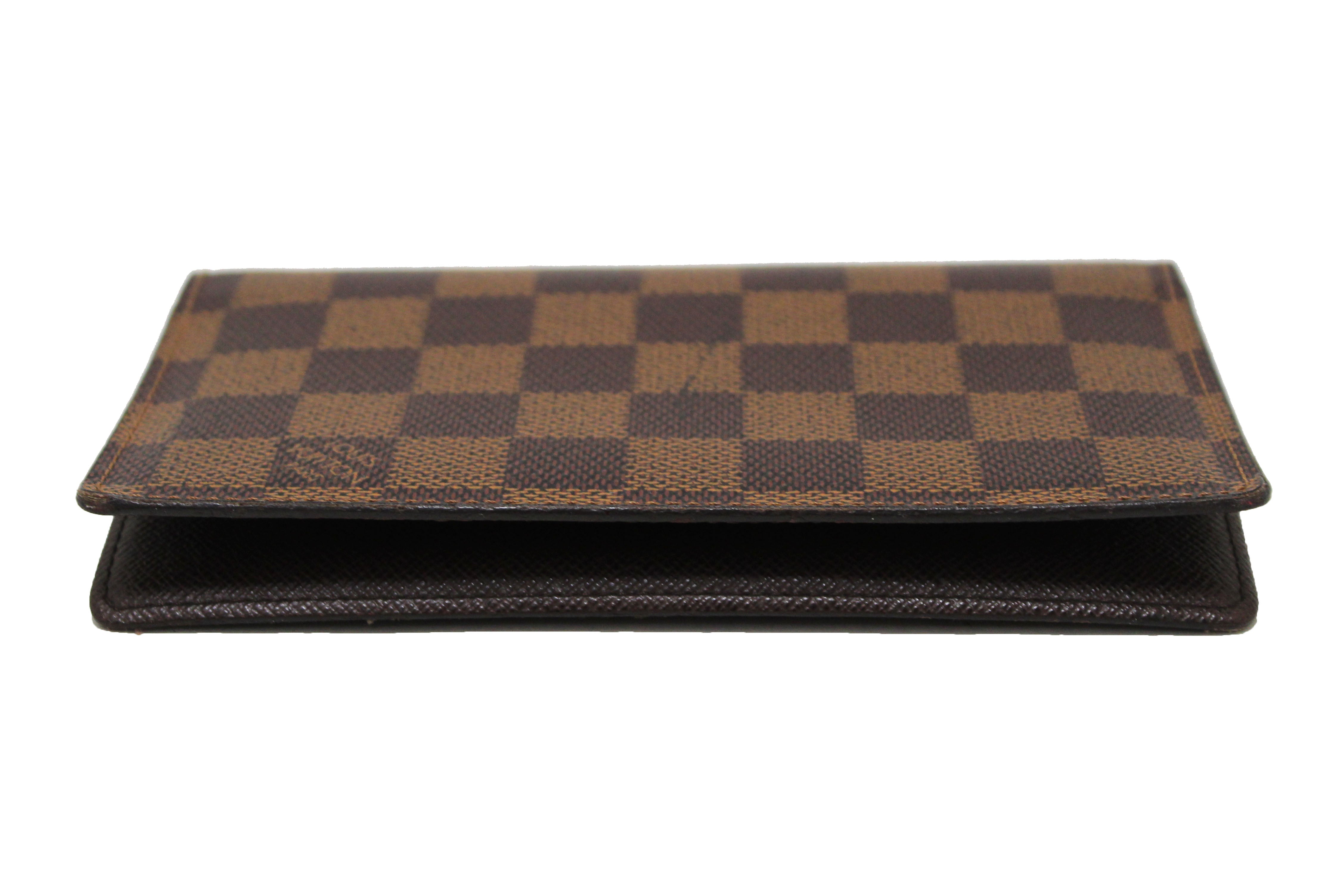Authentic Louis Vuitton Damier Ebene Canvas Checkbook Holder