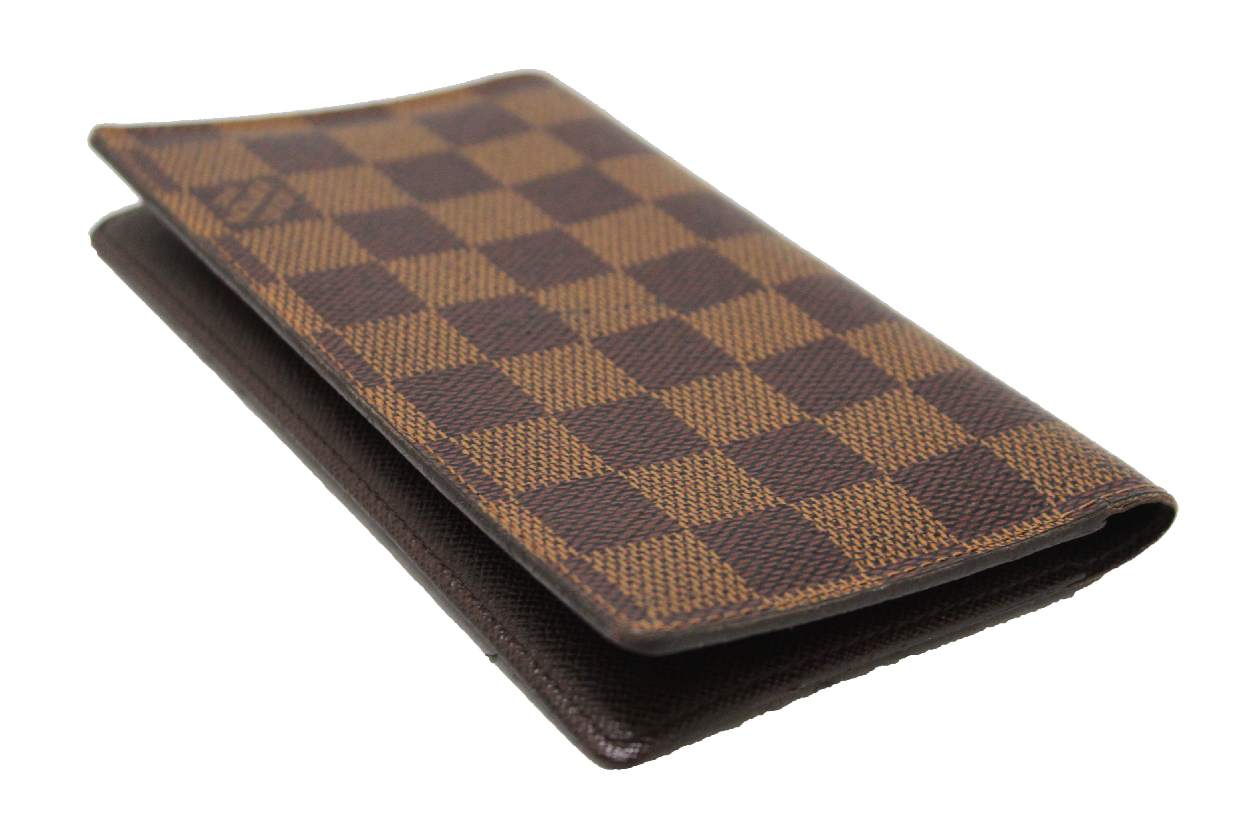Authentic Louis Vuitton Damier Ebene Canvas Checkbook Holder