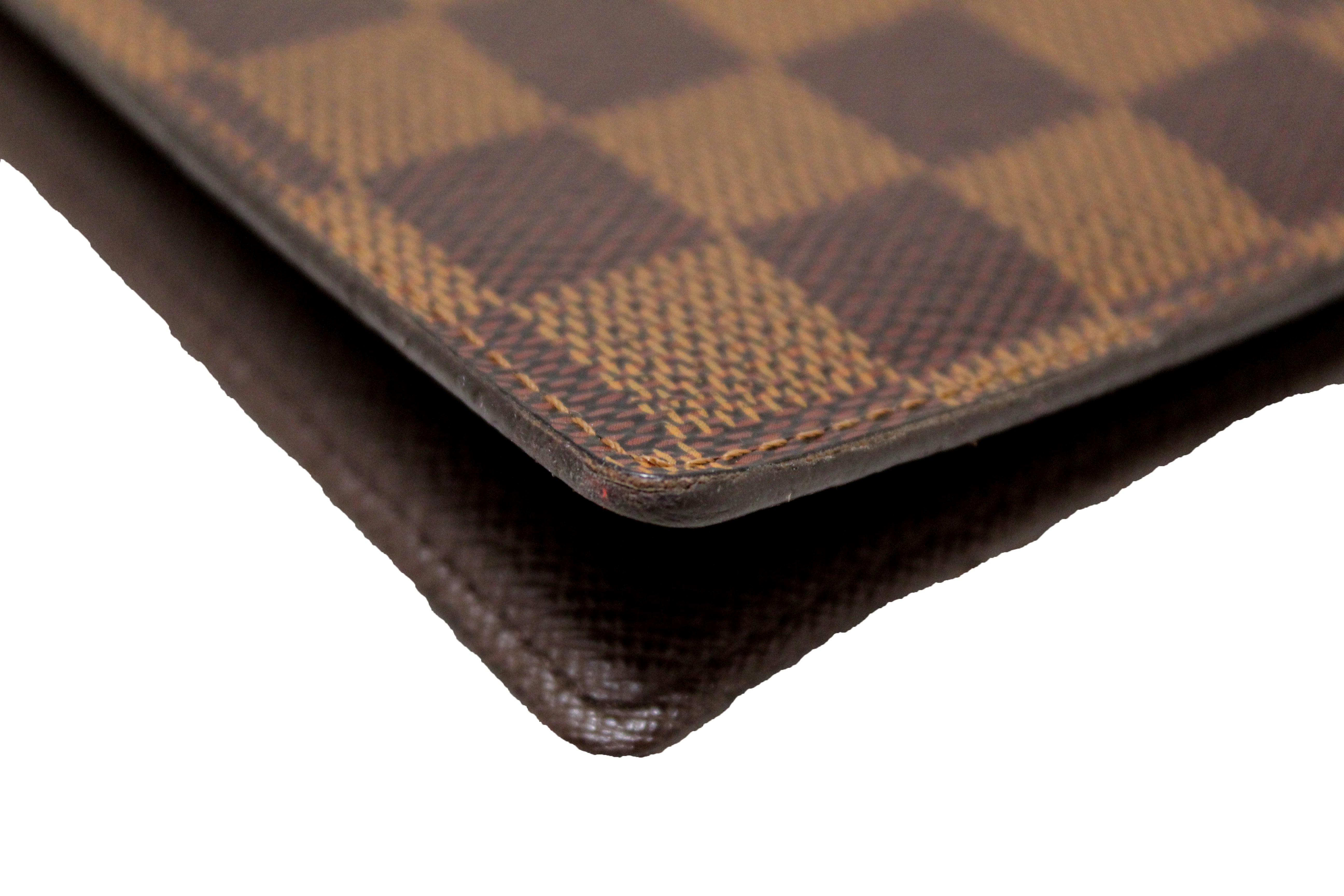 Authentic Louis Vuitton Damier Ebene Canvas Checkbook Holder