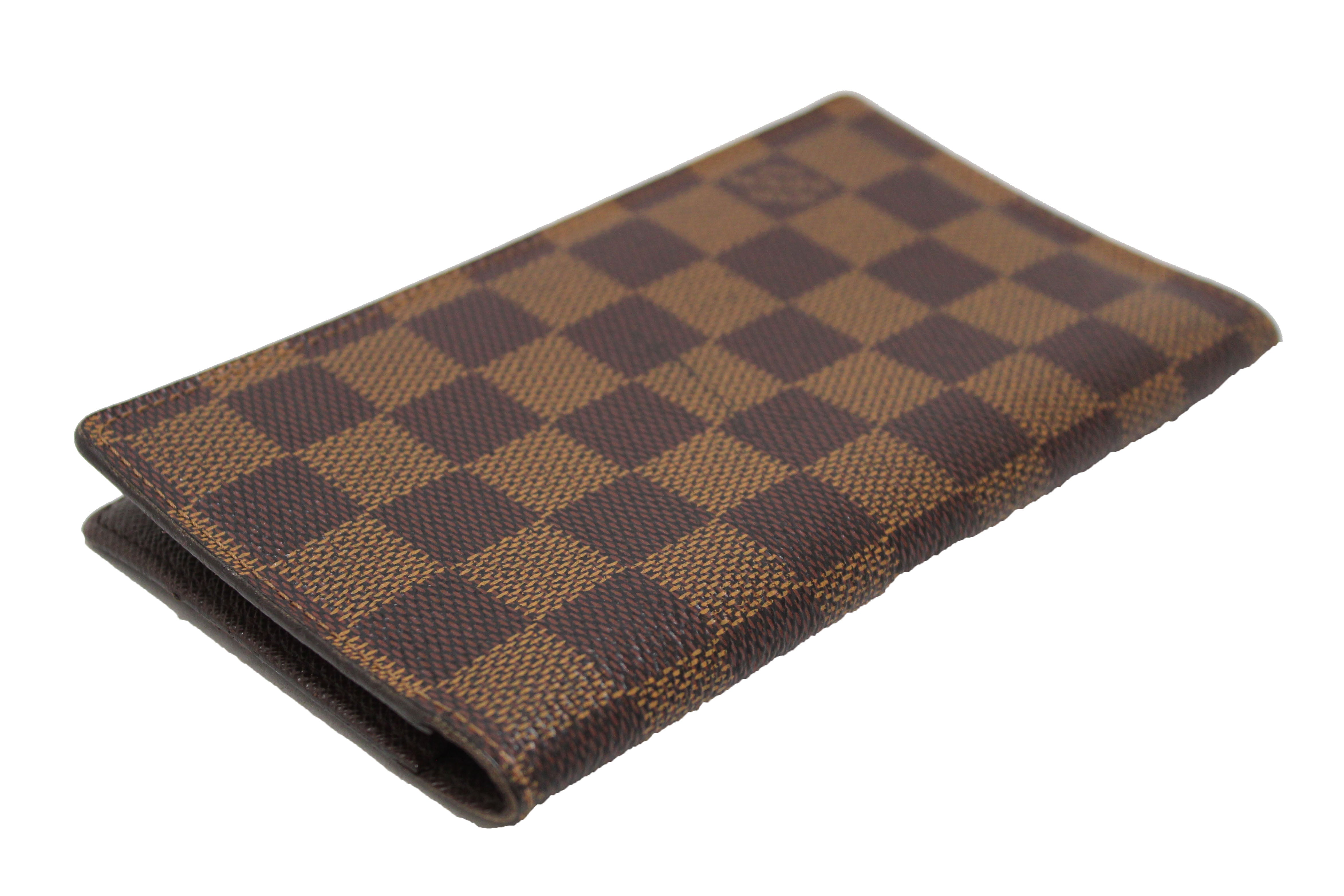 Authentic Louis Vuitton Damier Ebene Canvas Checkbook Holder