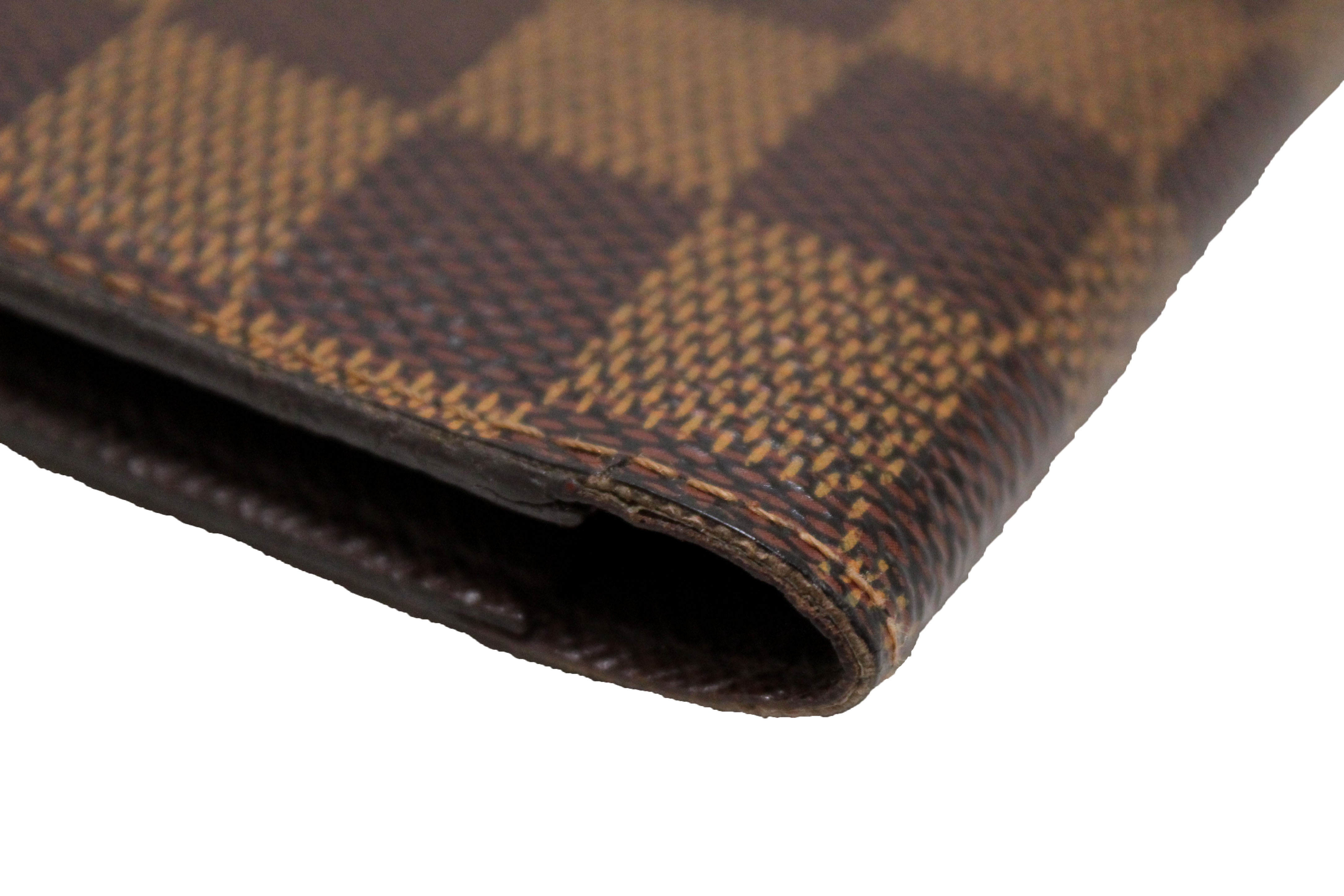 Authentic Louis Vuitton Damier Ebene Canvas Checkbook Holder