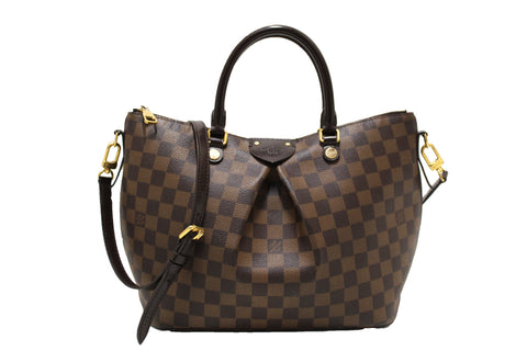 Authentic Louis Vuitton Damier Ebene Canvas Siena MM Handbag