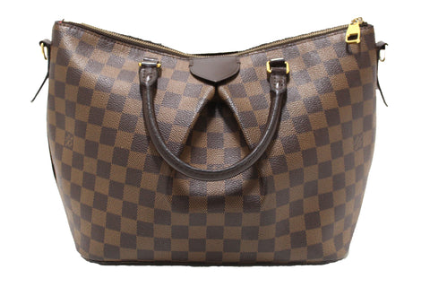 Authentic Louis Vuitton Damier Ebene Canvas Siena MM Handbag