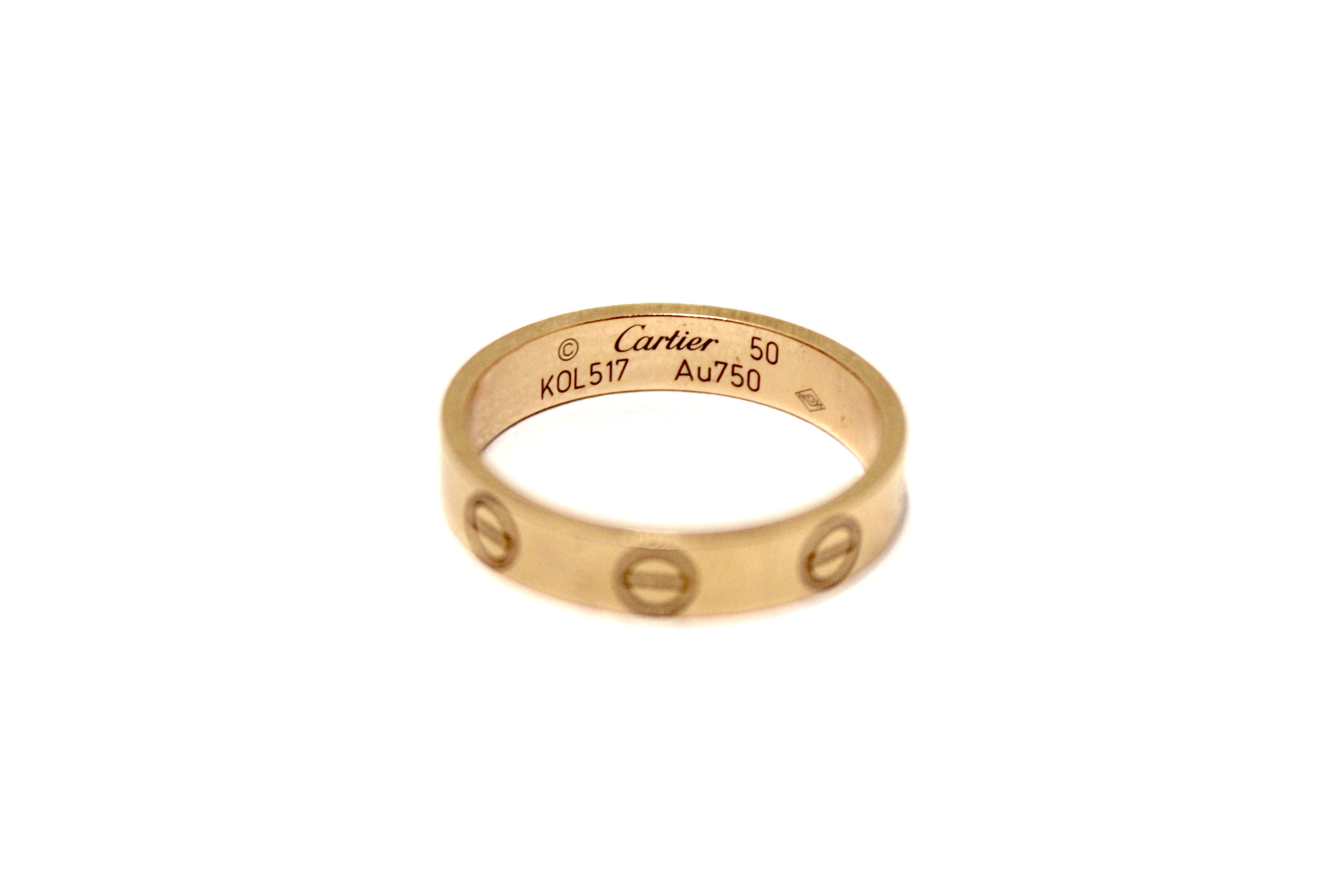 Authentic Cartier 18K Rose Gold Love Wedding Band Ring Size 5