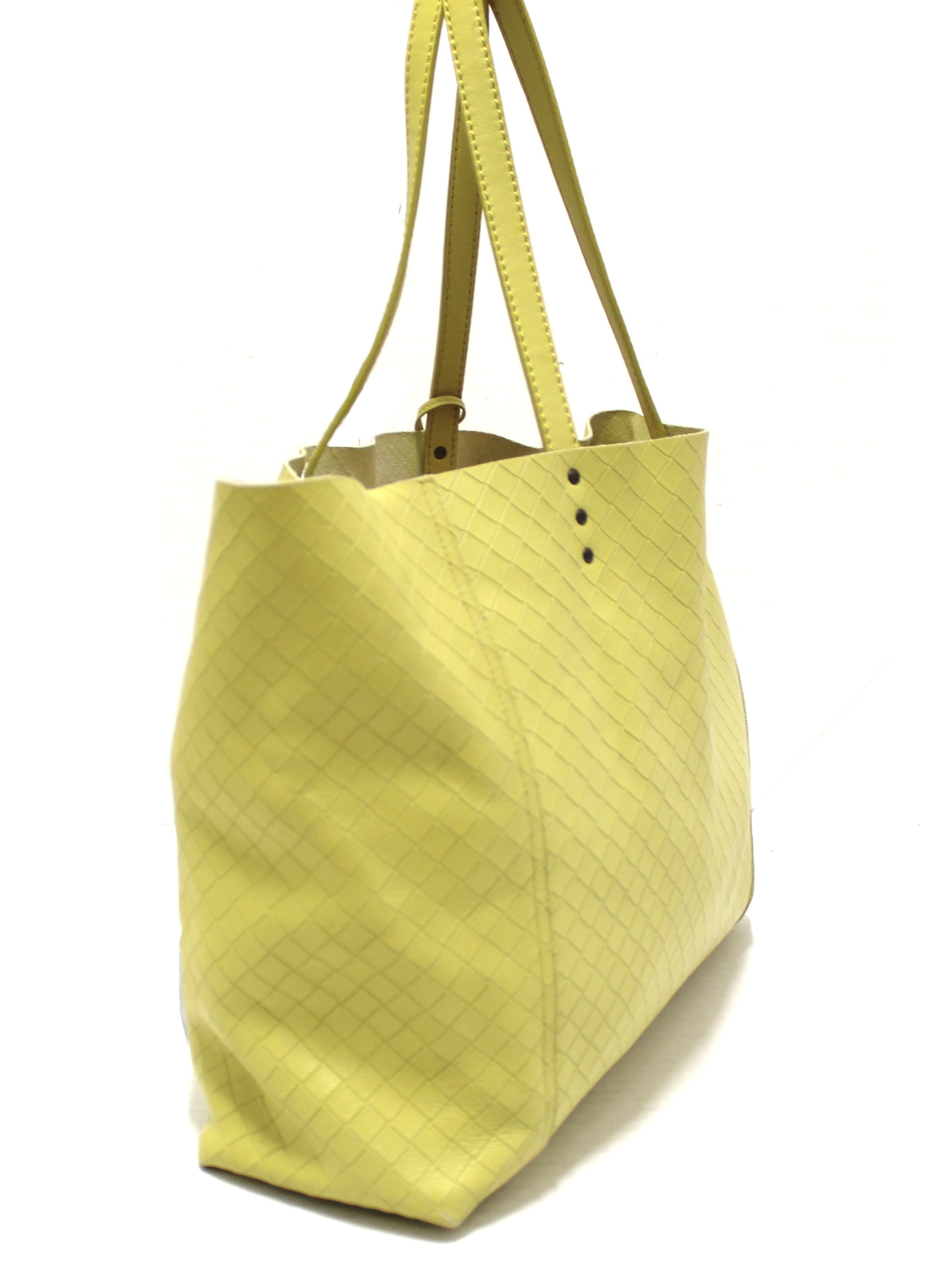 Authentic Bottega Veneta Intrecciato Embossed Green Leather Tote