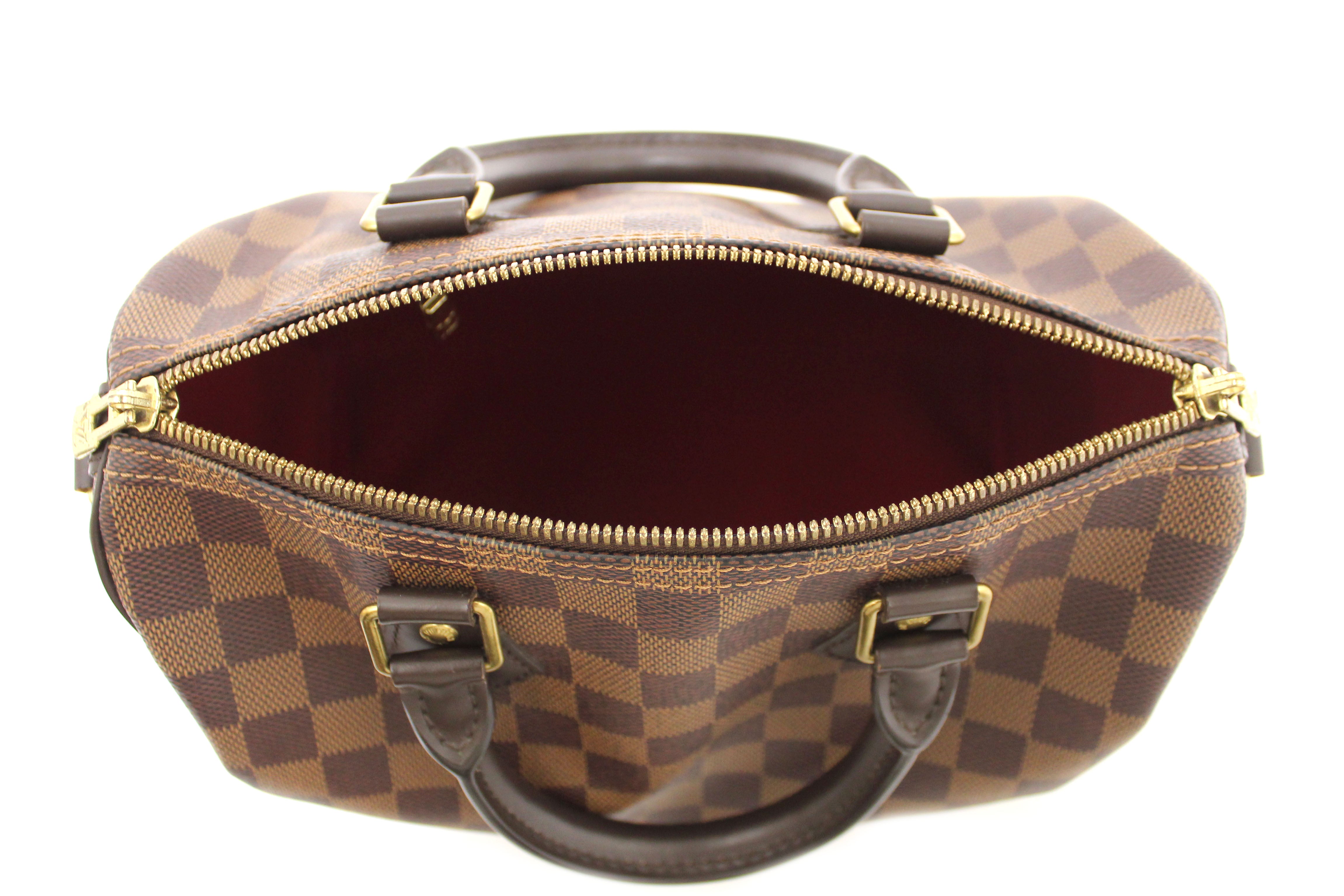 Authentic Louis Vuitton Damier Ebene Speedy 25 Bandouliere Bag