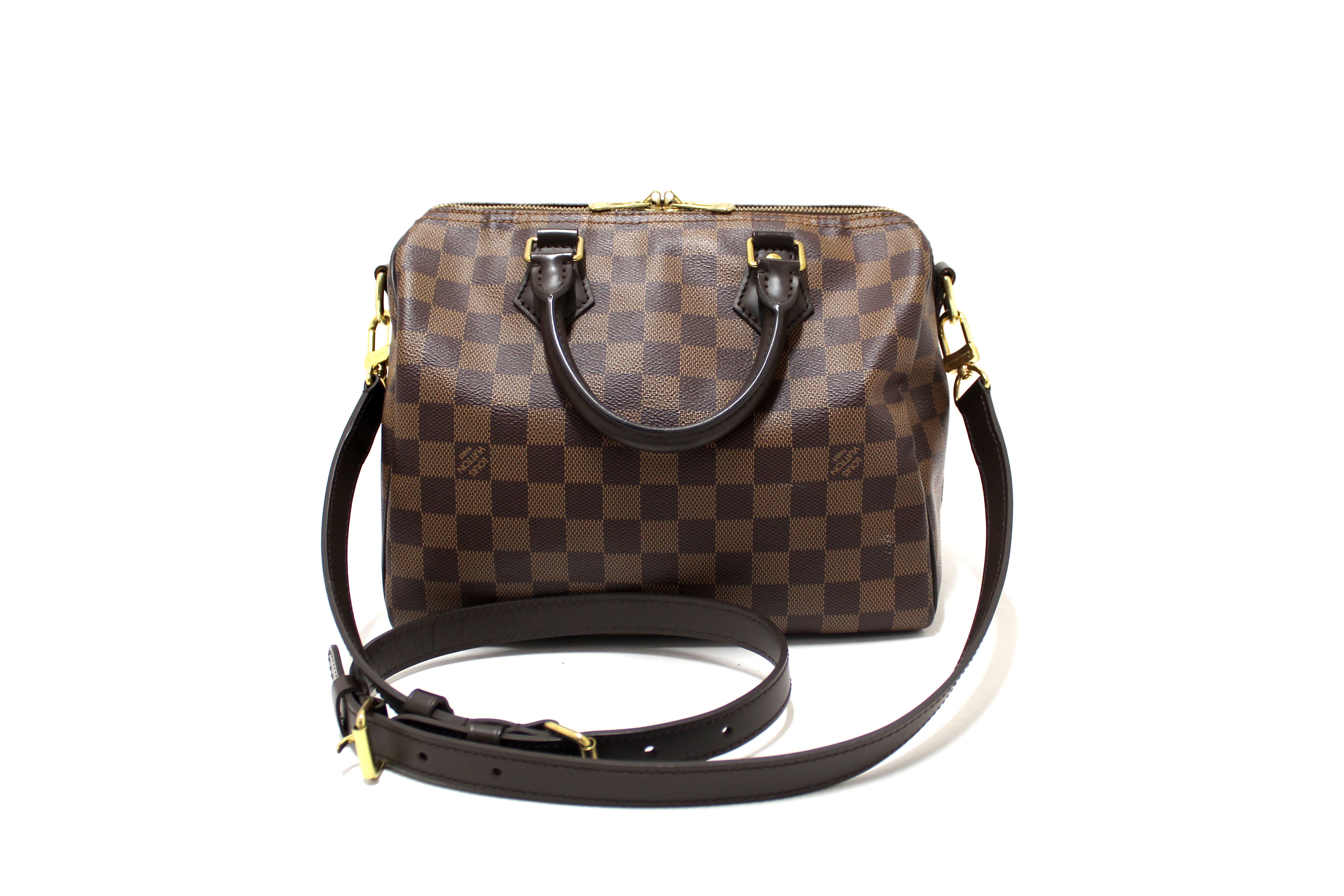 Authentic Louis Vuitton Damier Ebene Speedy 25 Bandouliere Bag