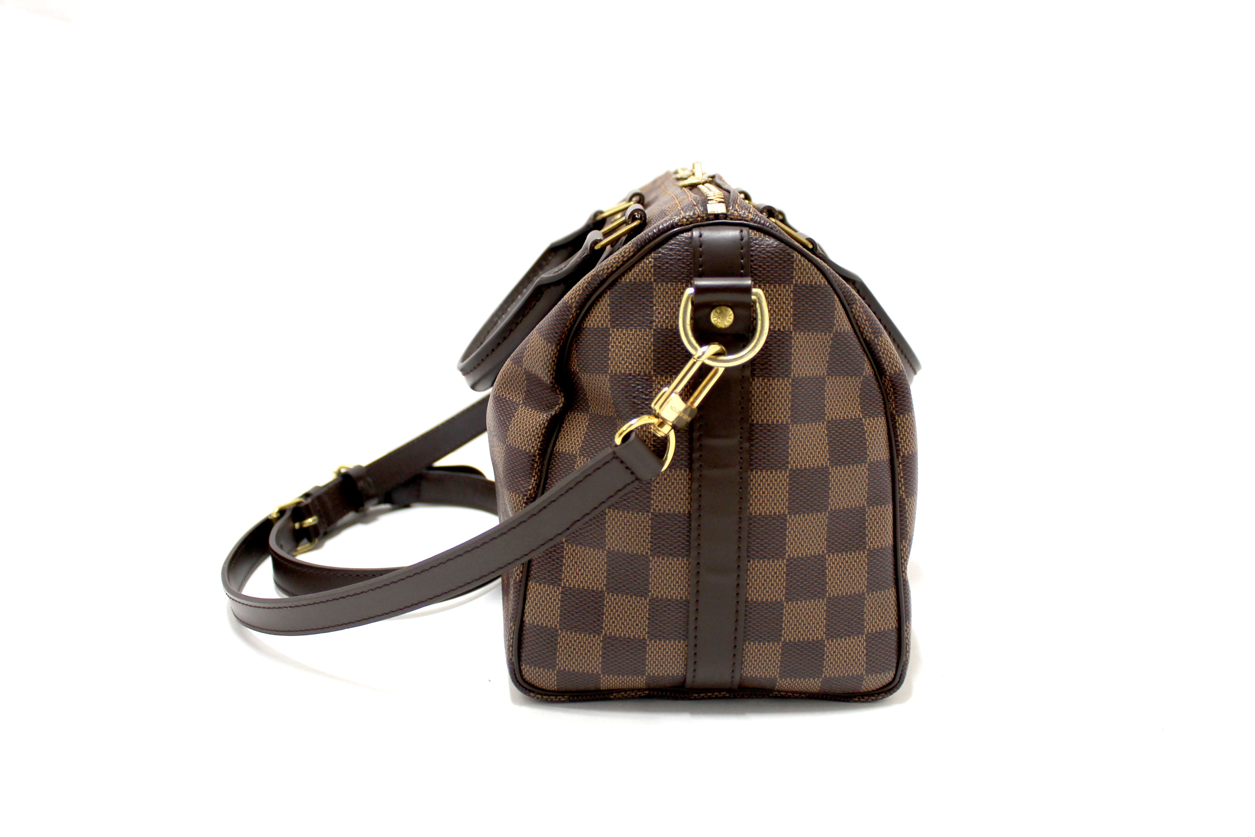 Authentic Louis Vuitton Damier Ebene Speedy 25 Bandouliere Bag
