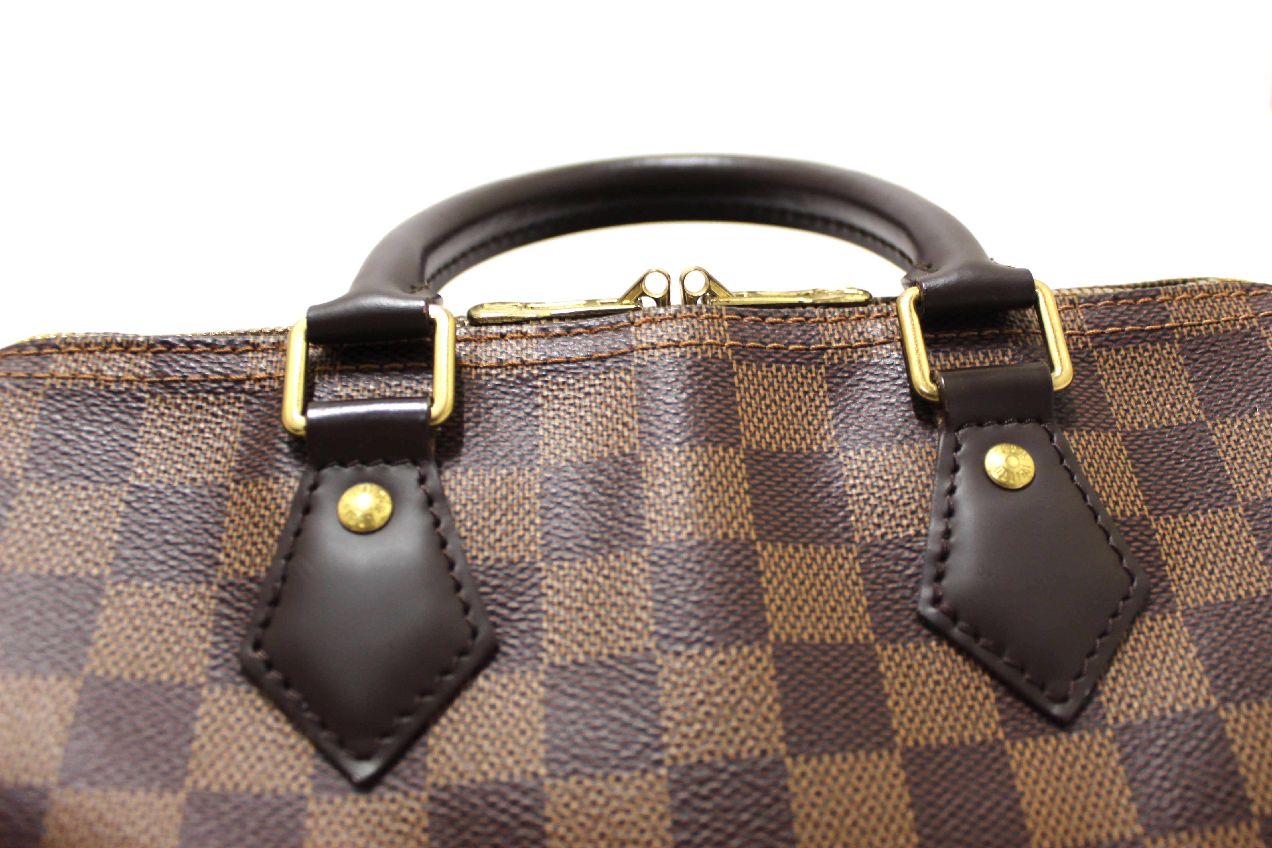 Authentic Louis Vuitton Damier Ebene Speedy 25 Bandouliere Bag
