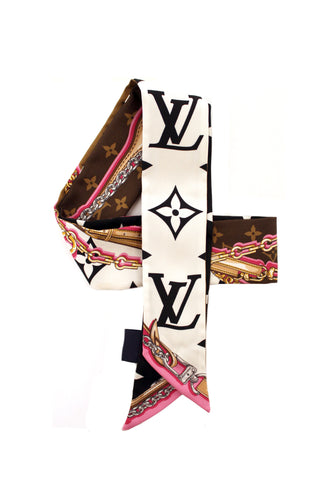 Authentic Louis Vuitton Black Ultimate Monogram BB Bandeau Scarf
