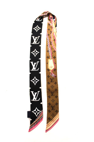 Authentic Louis Vuitton Black Ultimate Monogram BB Bandeau Scarf