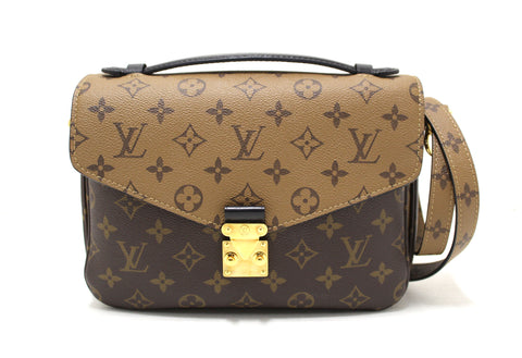 Authentic Louis Vuitton Classic Monogram Reverse Canvas Pochette Metis Bag
