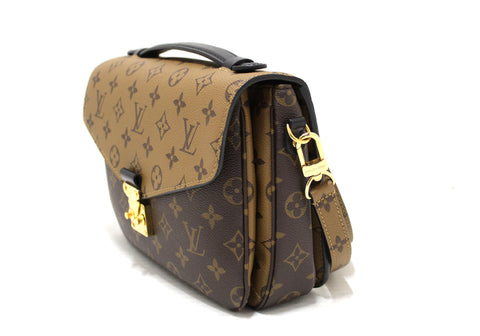 Authentic Louis Vuitton Classic Monogram Reverse Canvas Pochette Metis Bag