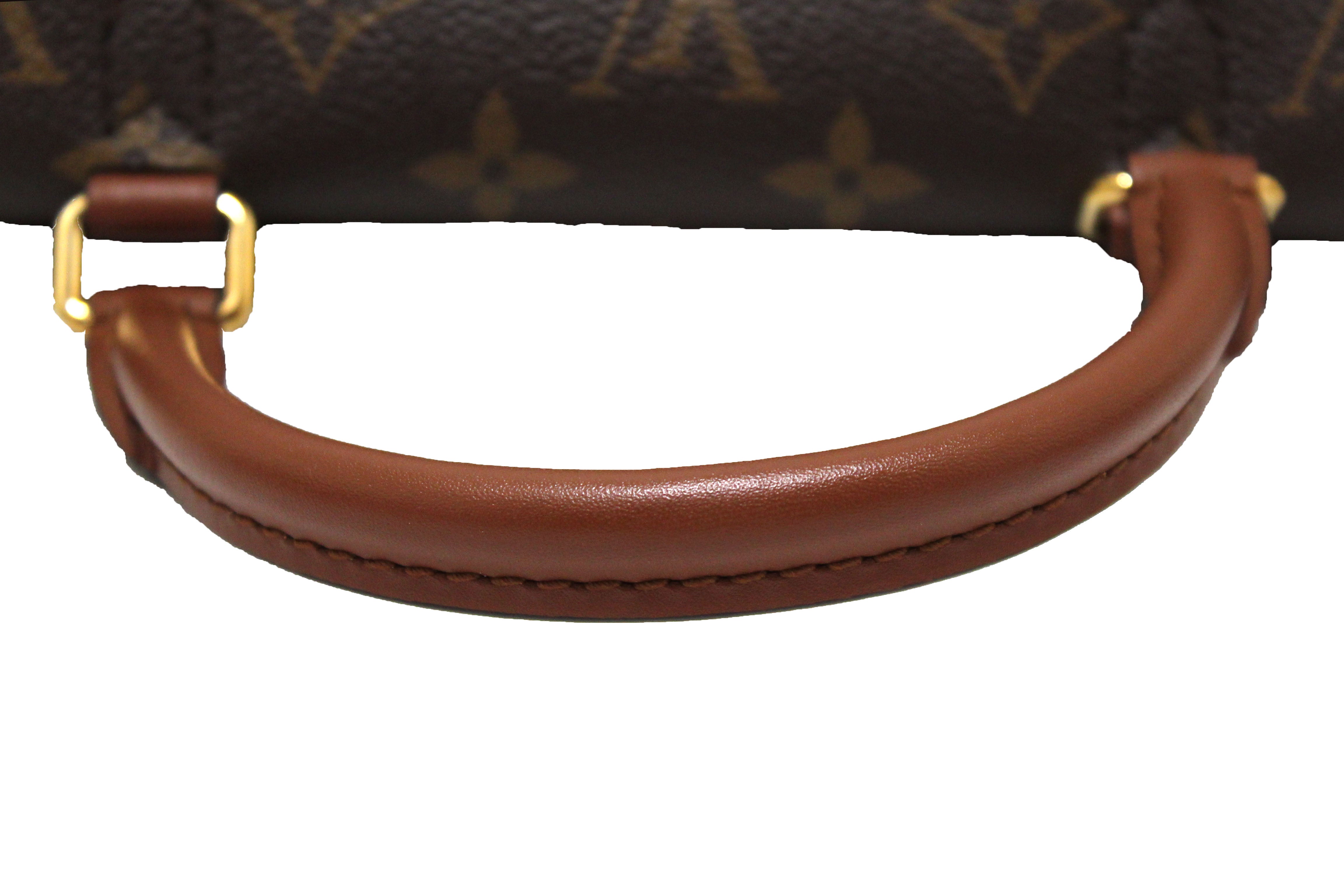 Authentic Louis Vuitton Classic Monogram Canvas with Creme Leather Vaugirard Bag