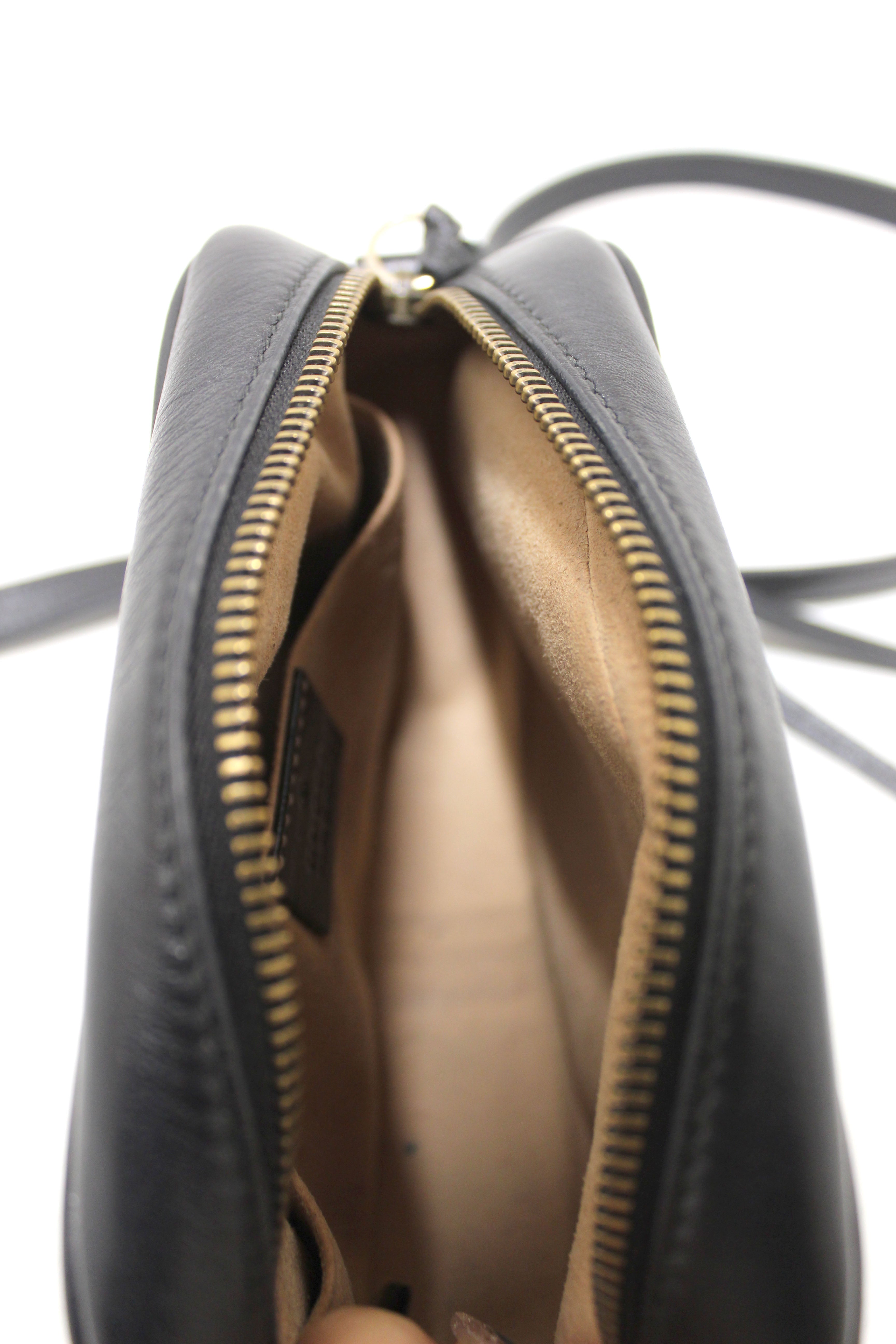 Authentic Gucci Black Matelassé Chevron Leather GG Marmont Mini Shoulder Bag