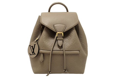 Authentic Louis Vuitton Turtledove Monogram Empreinte Leather Montsouris MM Backpack