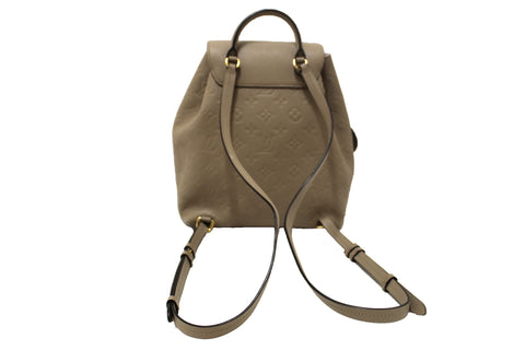 Authentic Louis Vuitton Turtledove Monogram Empreinte Leather Montsouris MM Backpack