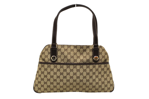 Authentic Gucci Brown GG Canvas Shoulder Tote Bag